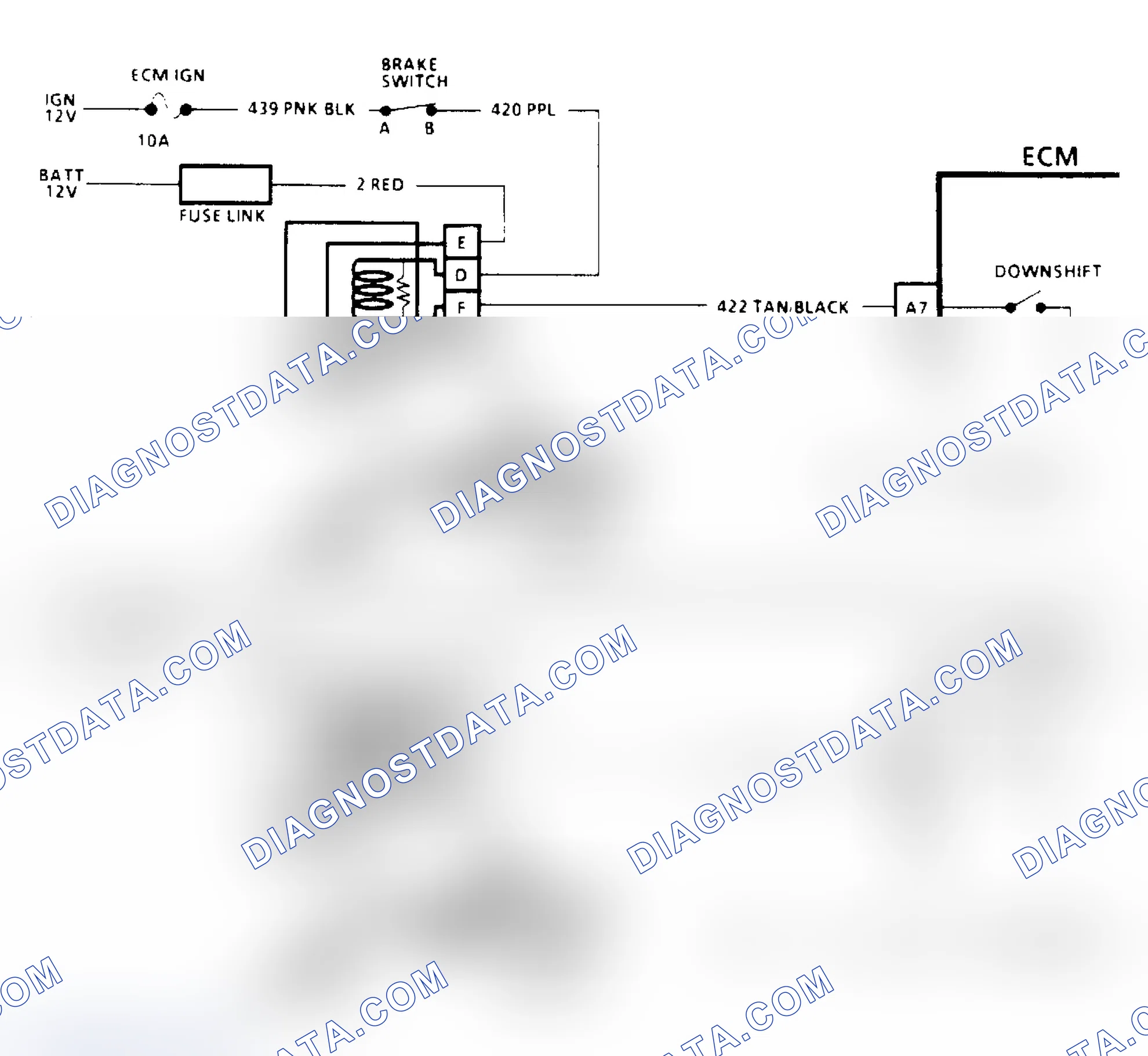 Scheme 134: THM 400 Downshift Control Electrical Diagnosis Schematic