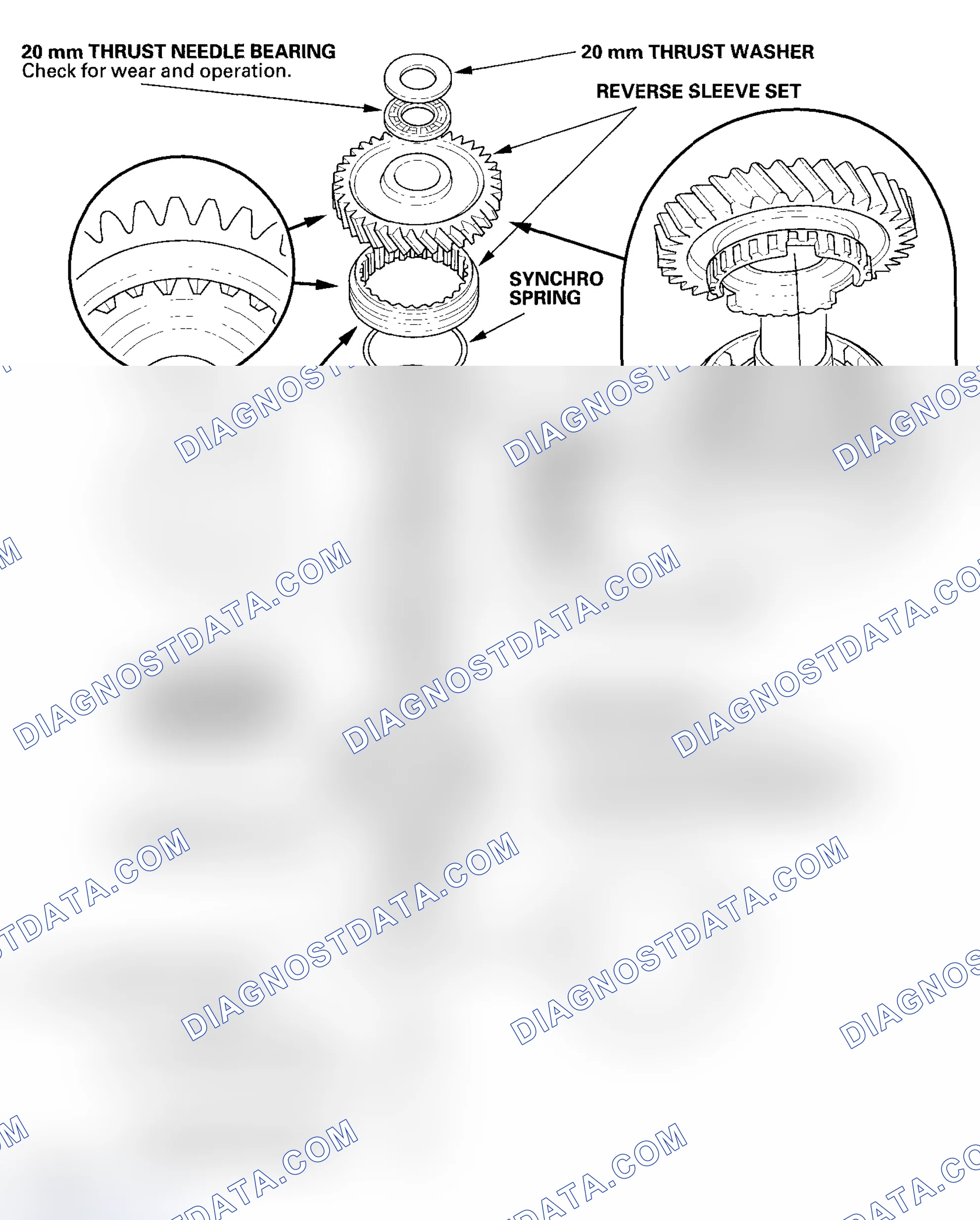 Scheme 192: Reverse Idler Gear Shaft Assembly Disassembly/Reassembly