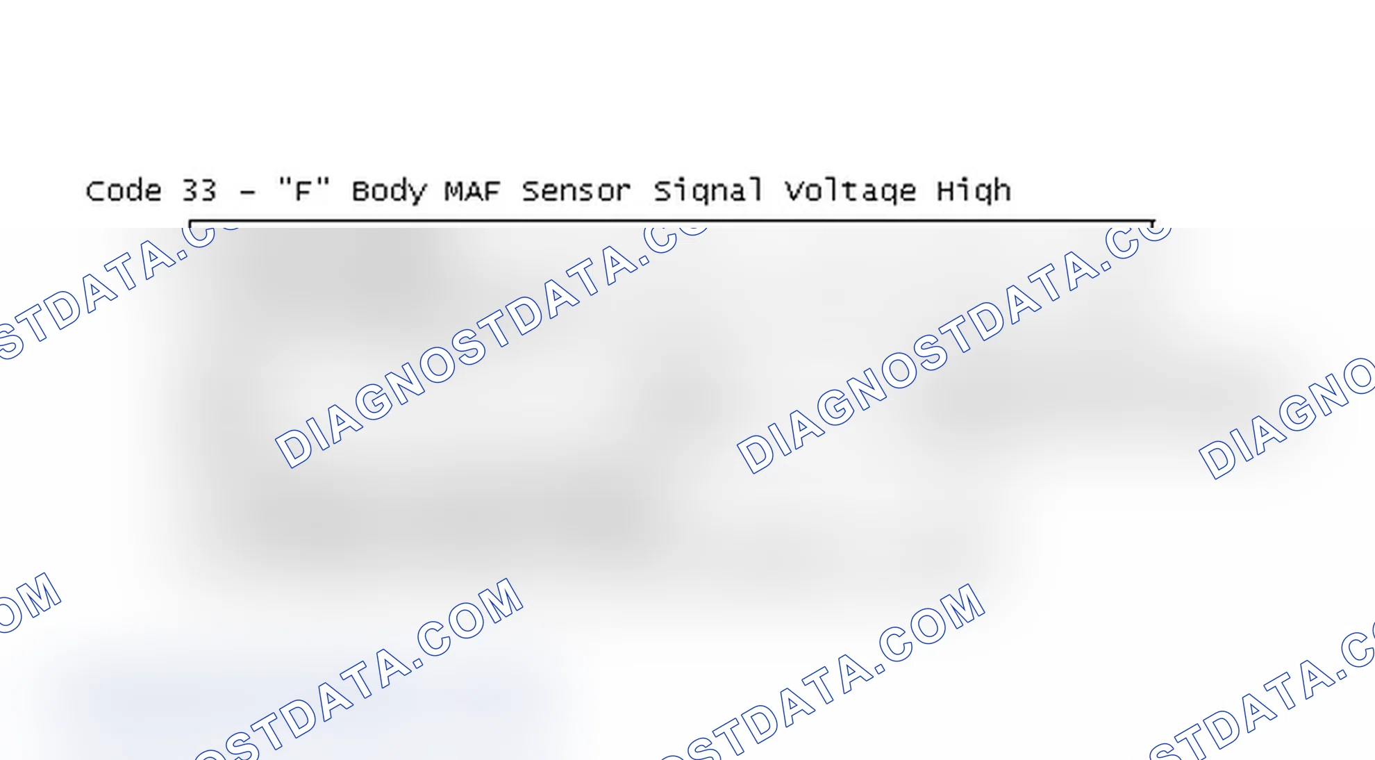 Scheme 410: Code 33 Flow Chart - "F" Body MAF Sensor Signal Voltage High