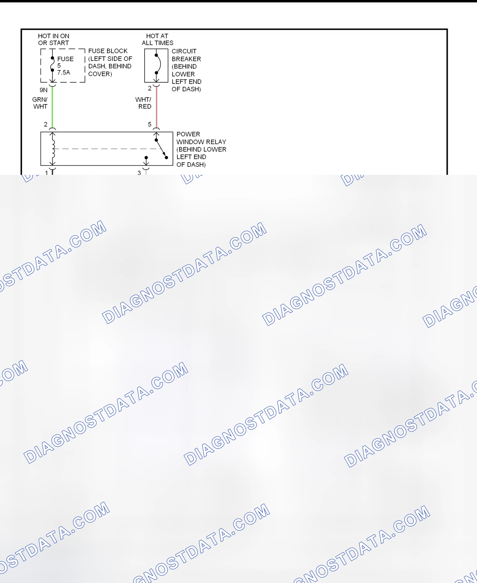 Scheme 2: Power Window System Wiring Diagram (Frontier)
