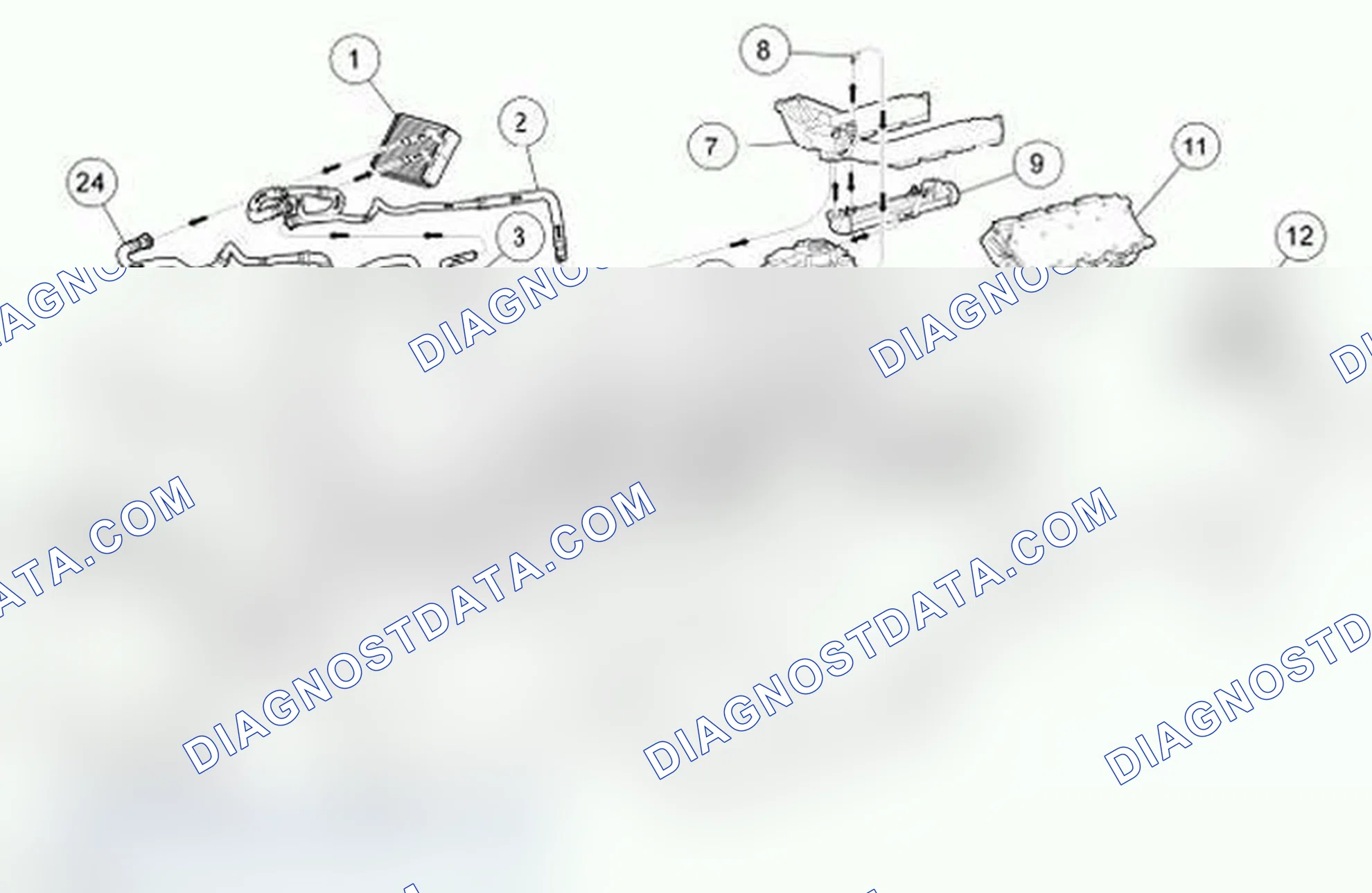 Scheme 7: Coolant Flow Diagram, 6.0L Diesel