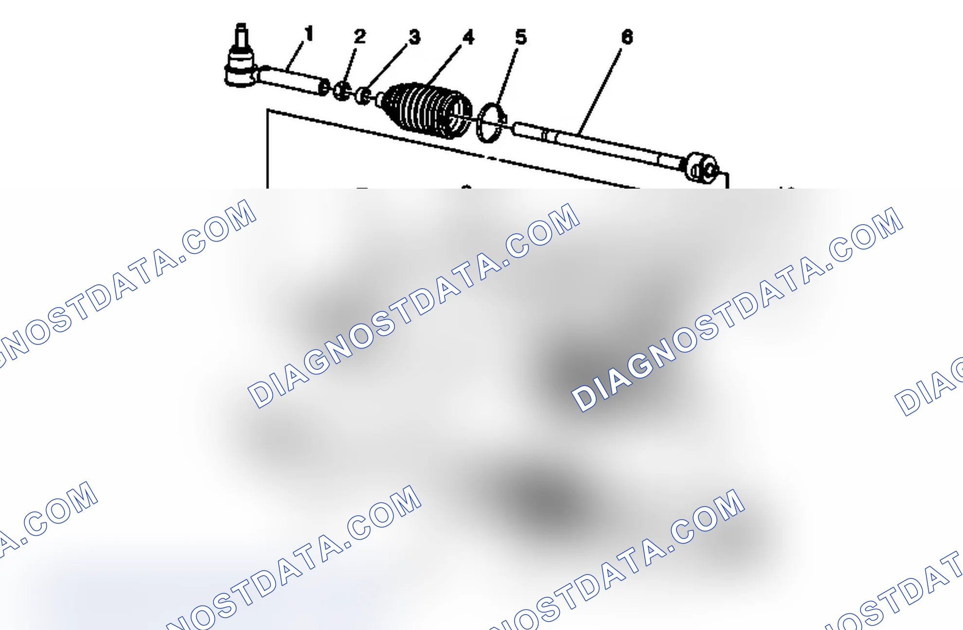 Scheme 2: Power Steering Gear Disassembled View (Rack and Pinion)