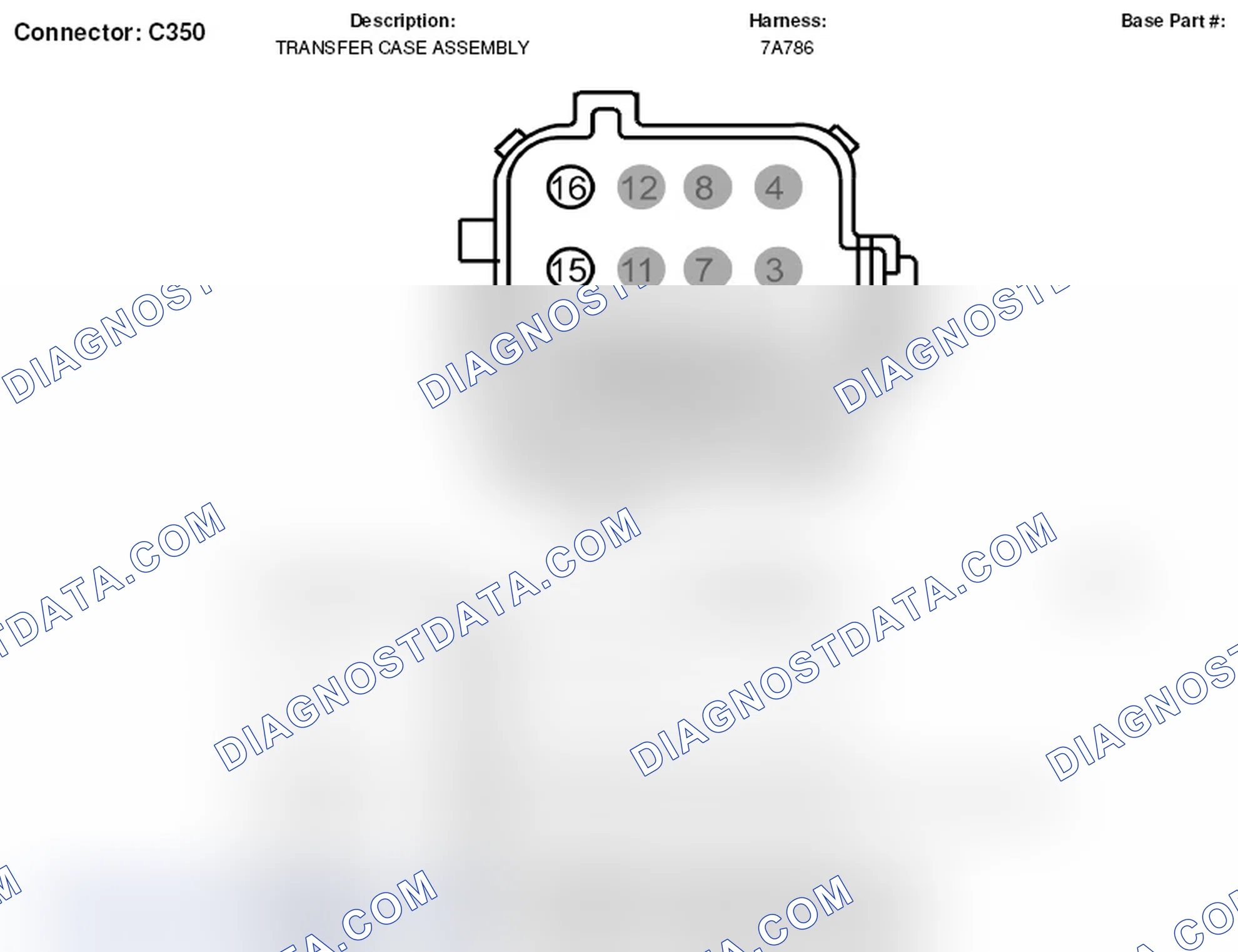 Scheme 147: Transfer Case Assembly Connector End View (C350)