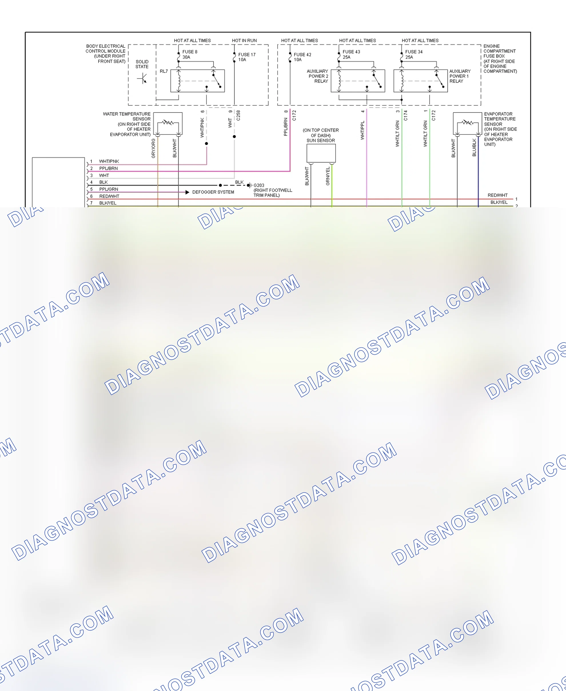 Scheme 29: Automatic A/C-Heater System Wiring Diagram (1997-98 Range Rover - 1 Of 2)