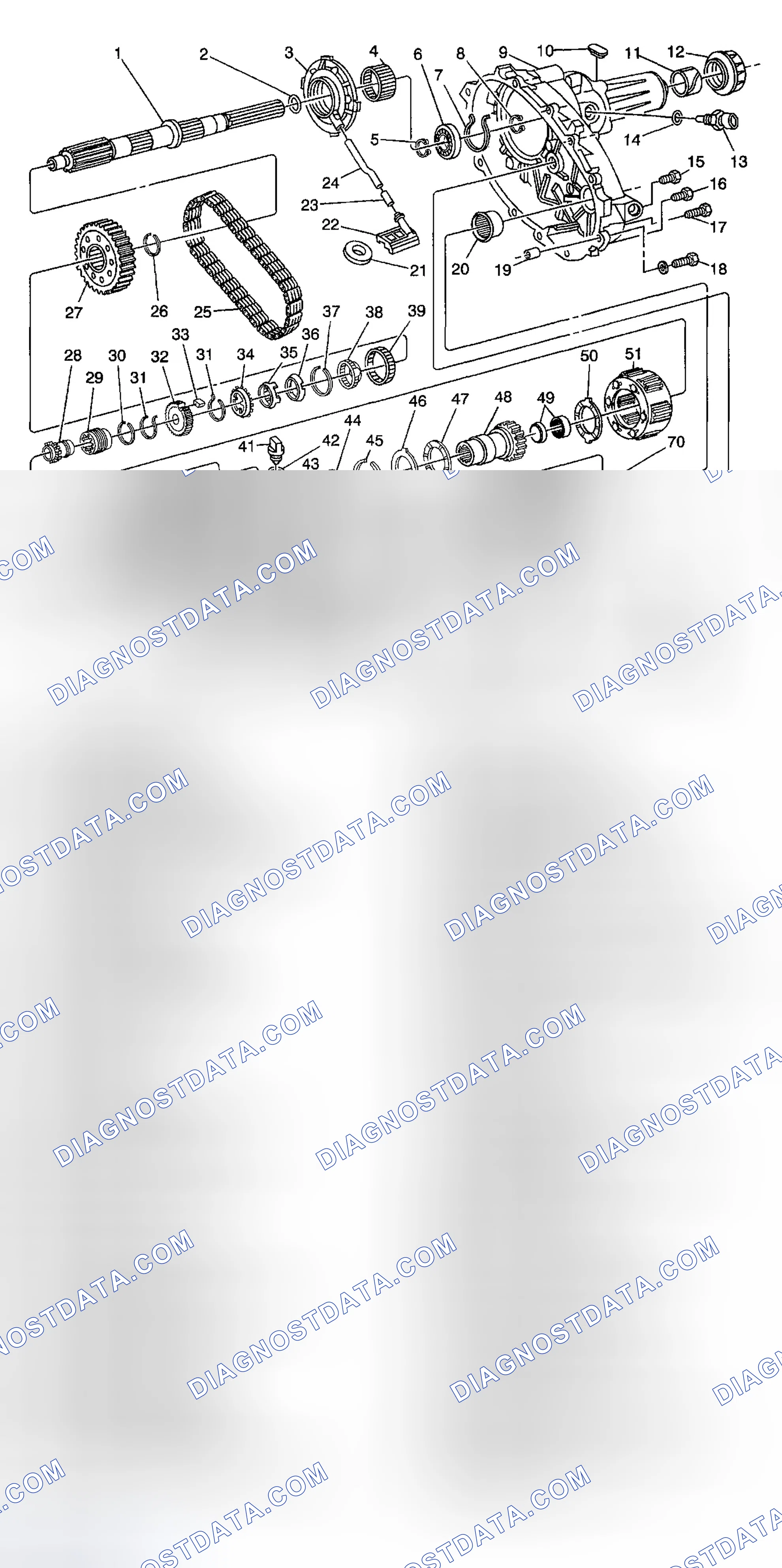Scheme 544: Transfer Case Disassembled View
