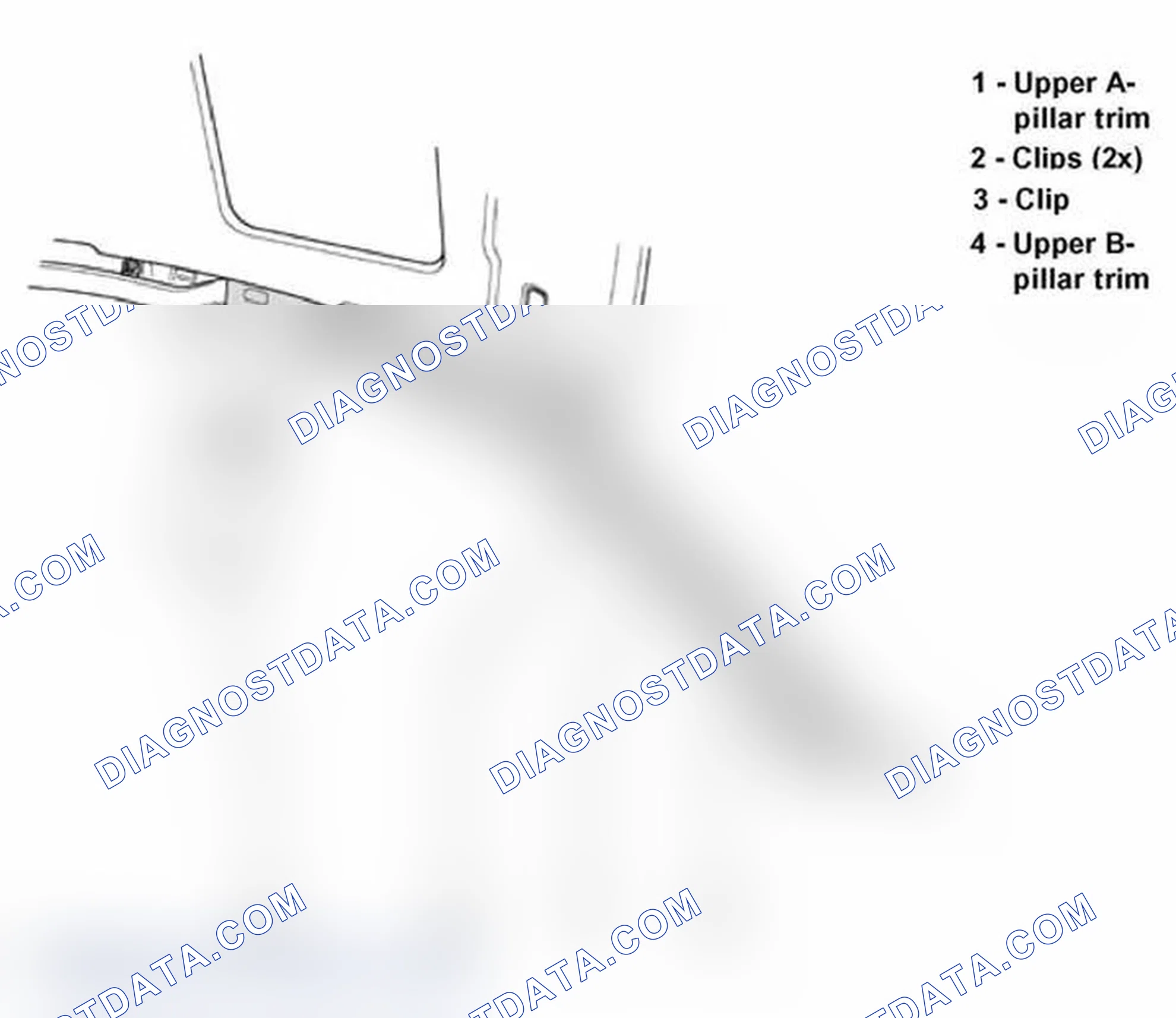 Scheme 22: Upper A-pillar trim panel without head-level airbag, removing and installing (from calendar week 36.