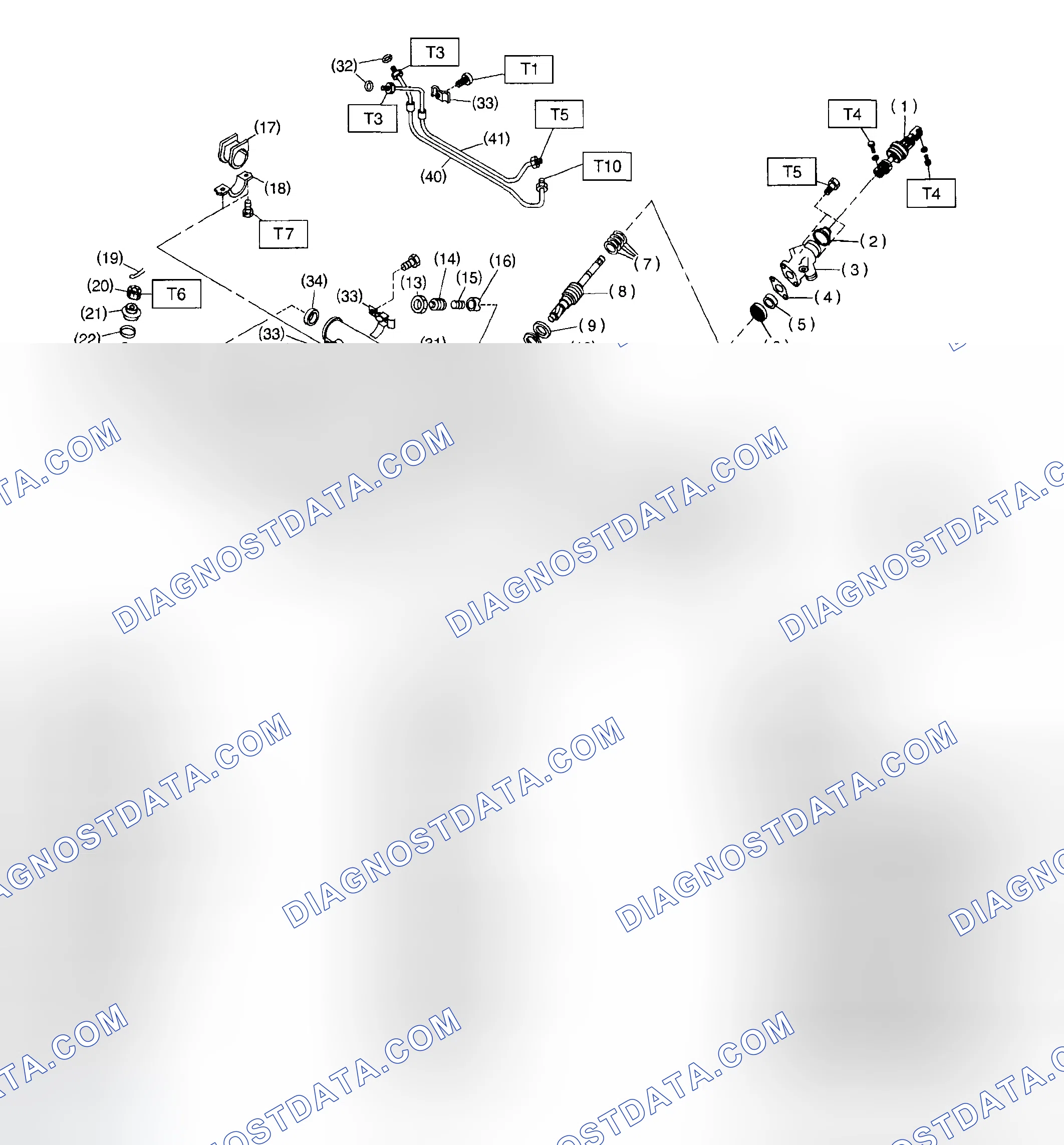 Fig. 12: Exploded View Steering Gearbox Components