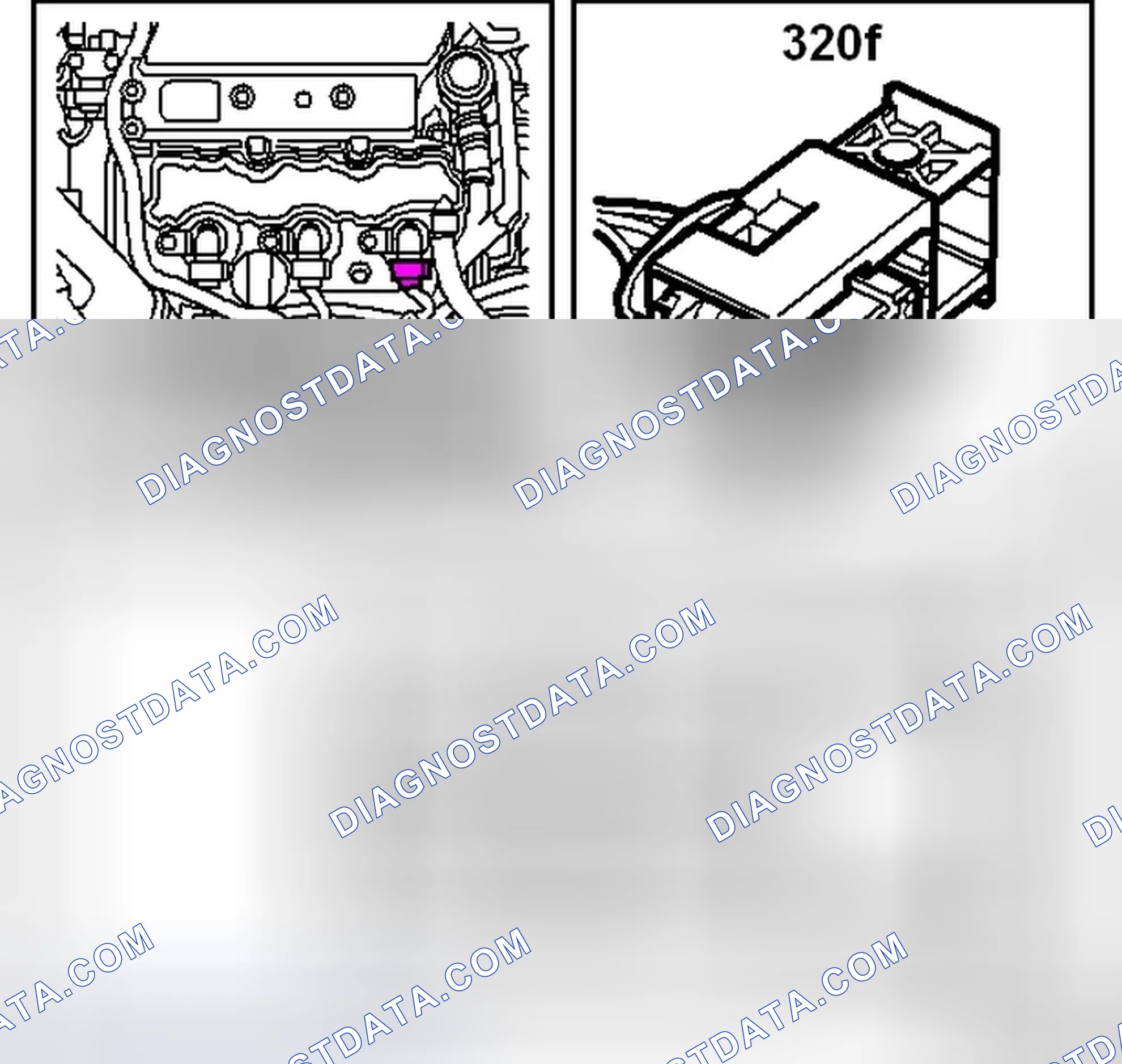 Scheme 845: Ignition coil with integrated power stage, cyl 6 (320f)