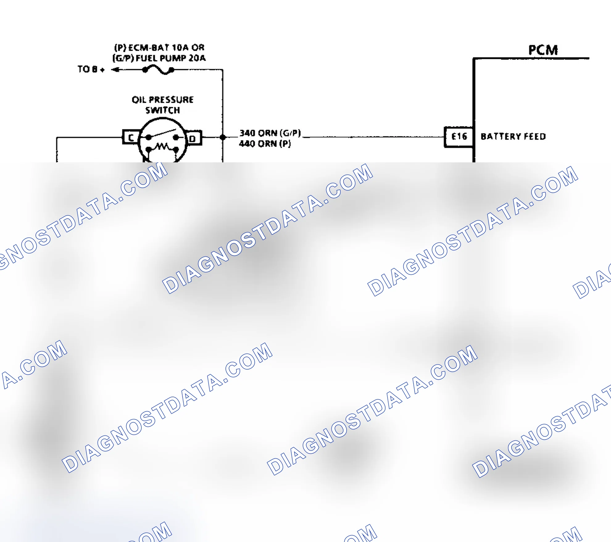 Scheme 377: Code 54 Schematic ("P" Series) Fuel Pump Circuit