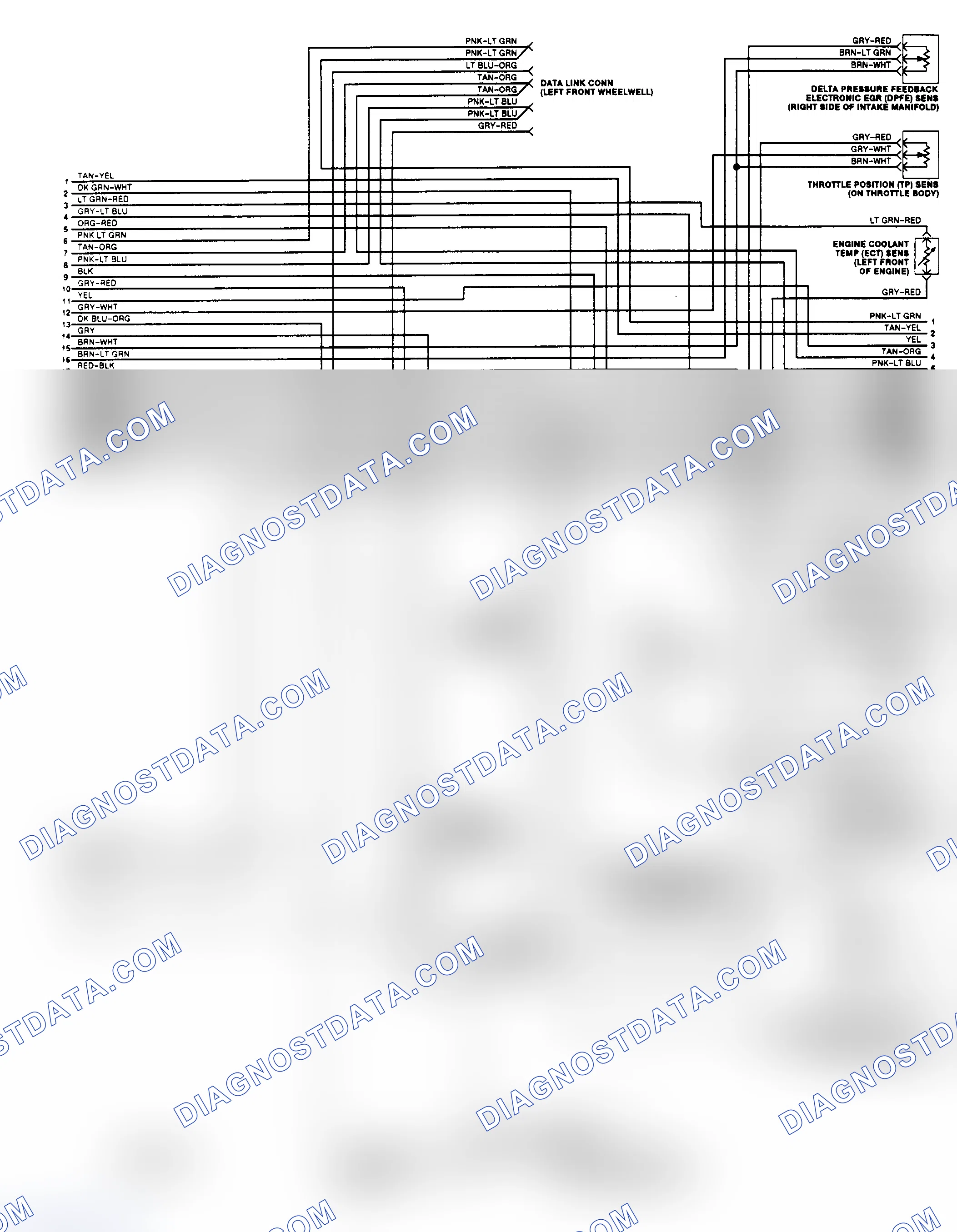 Scheme 156: EEC-IV Wiring Diagram (Town Car 4.6L - 2 of 3)