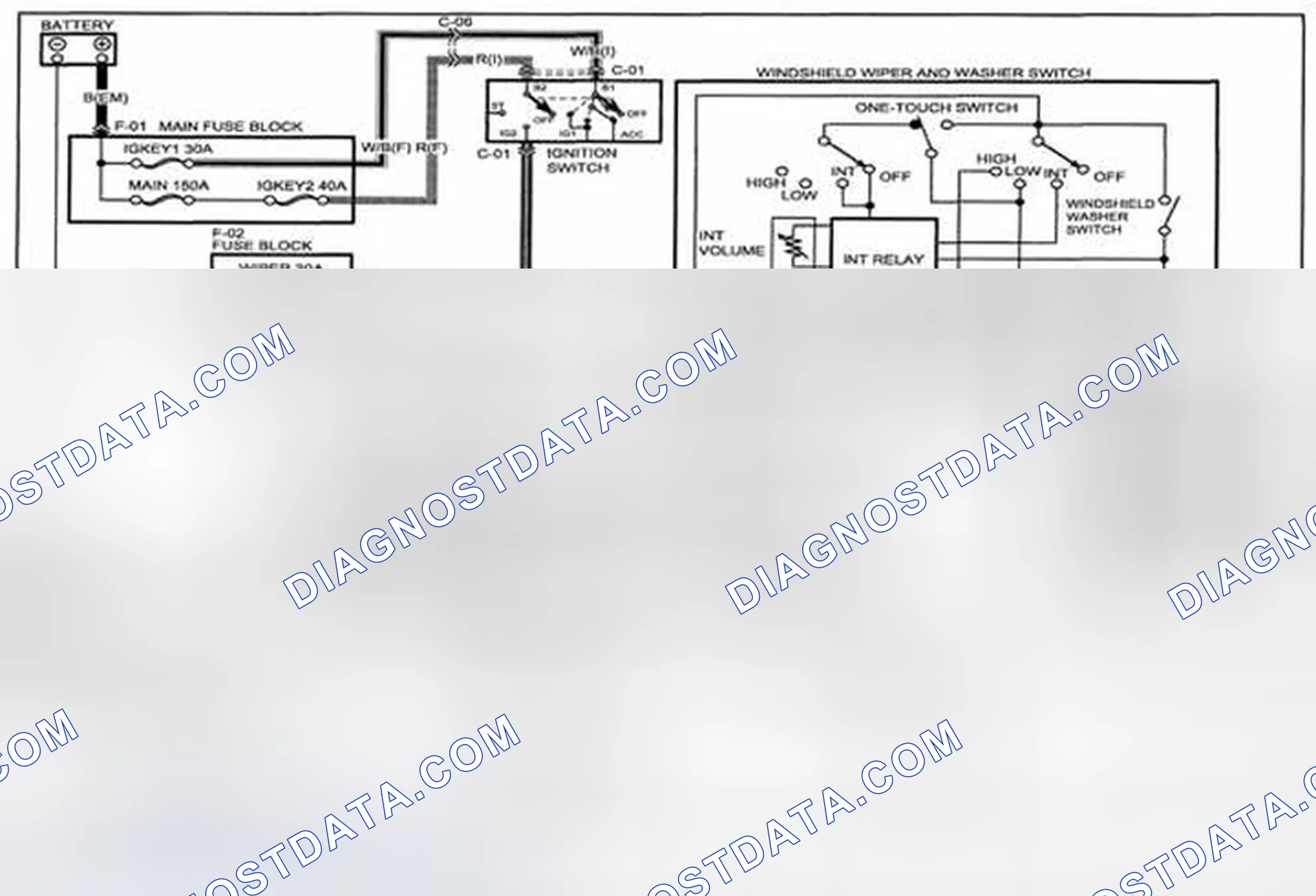 Scheme 274: Windshield Wiper And Washer (Without Auto Wiper System) System Wiring Diagram - 0919-1 (1 Of 2)