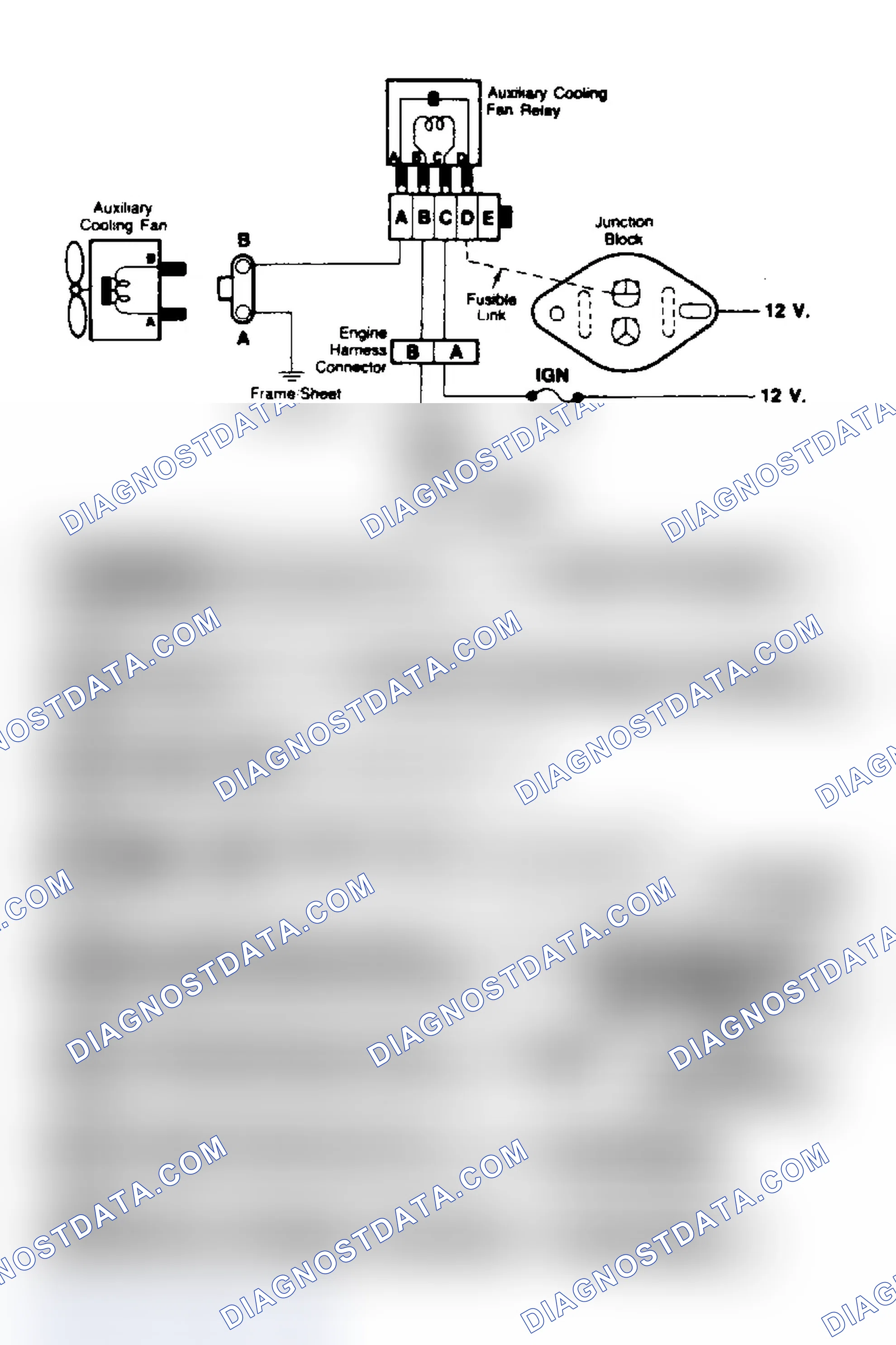 Scheme 382: AUXILIARY COOLING FAN CIRCUIT DIAGNOSIS