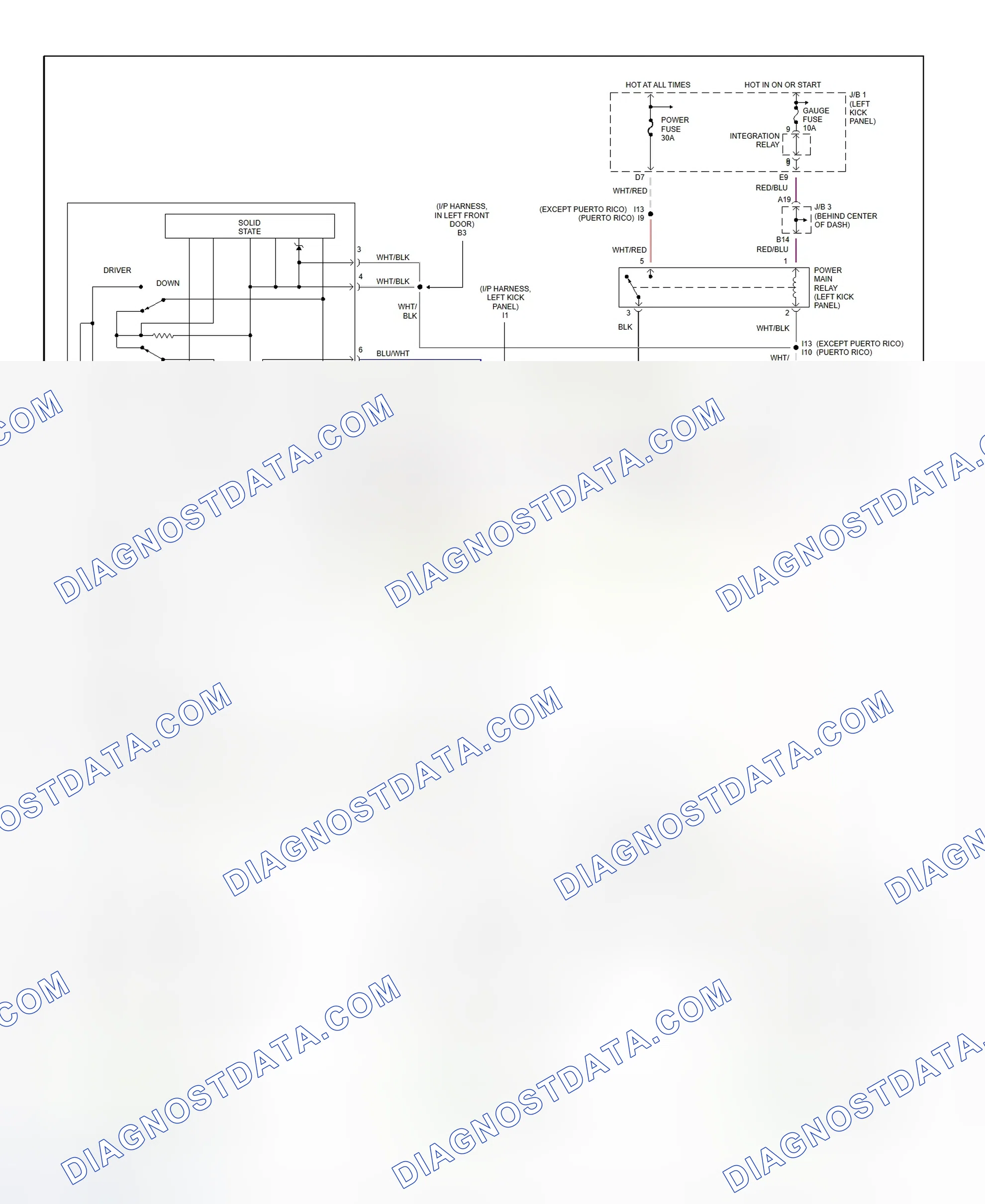 Scheme 3: Power Window System Wiring Diagram