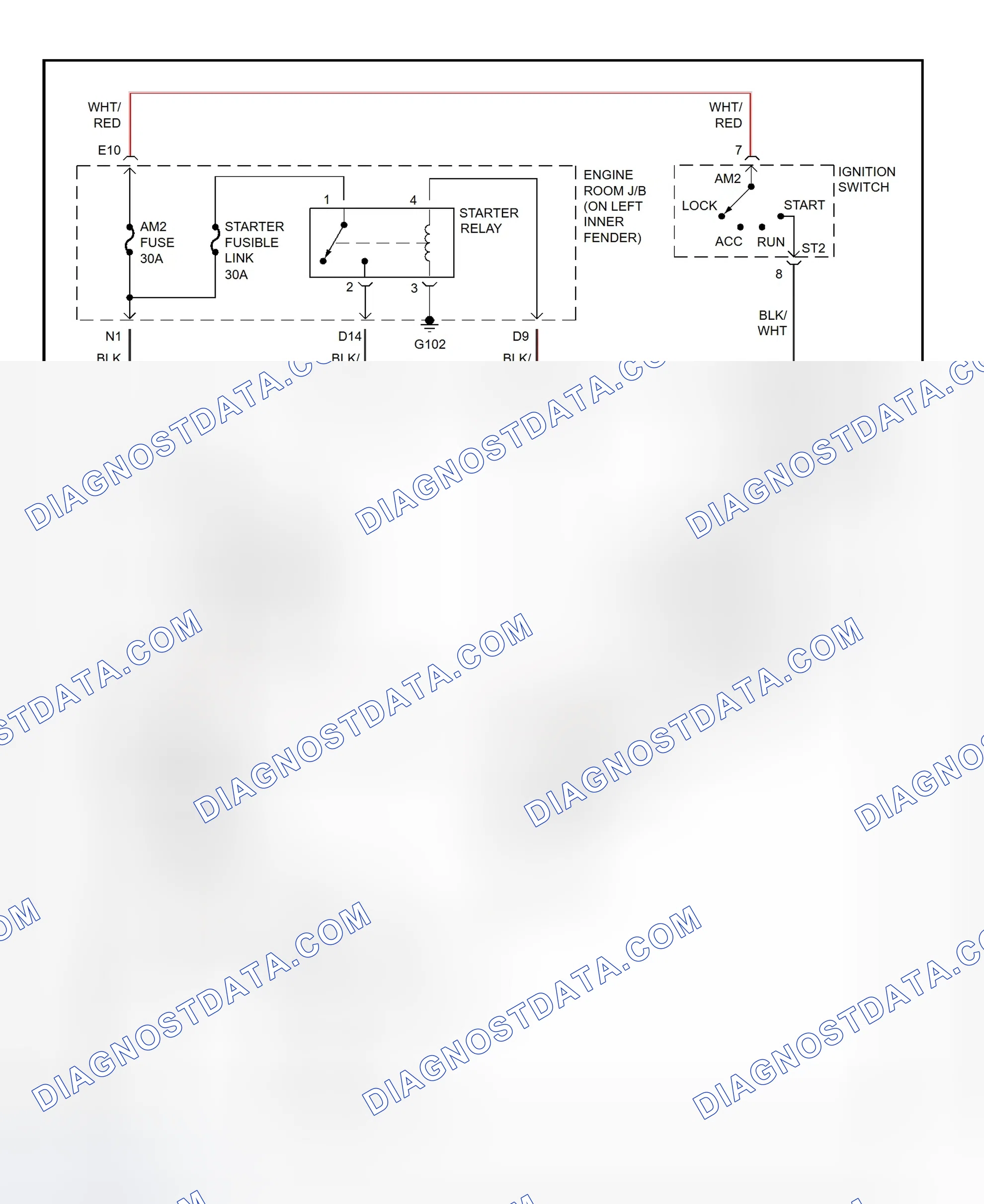 Fig. 28: Starting System Wiring Diagram (Lexus LX470)