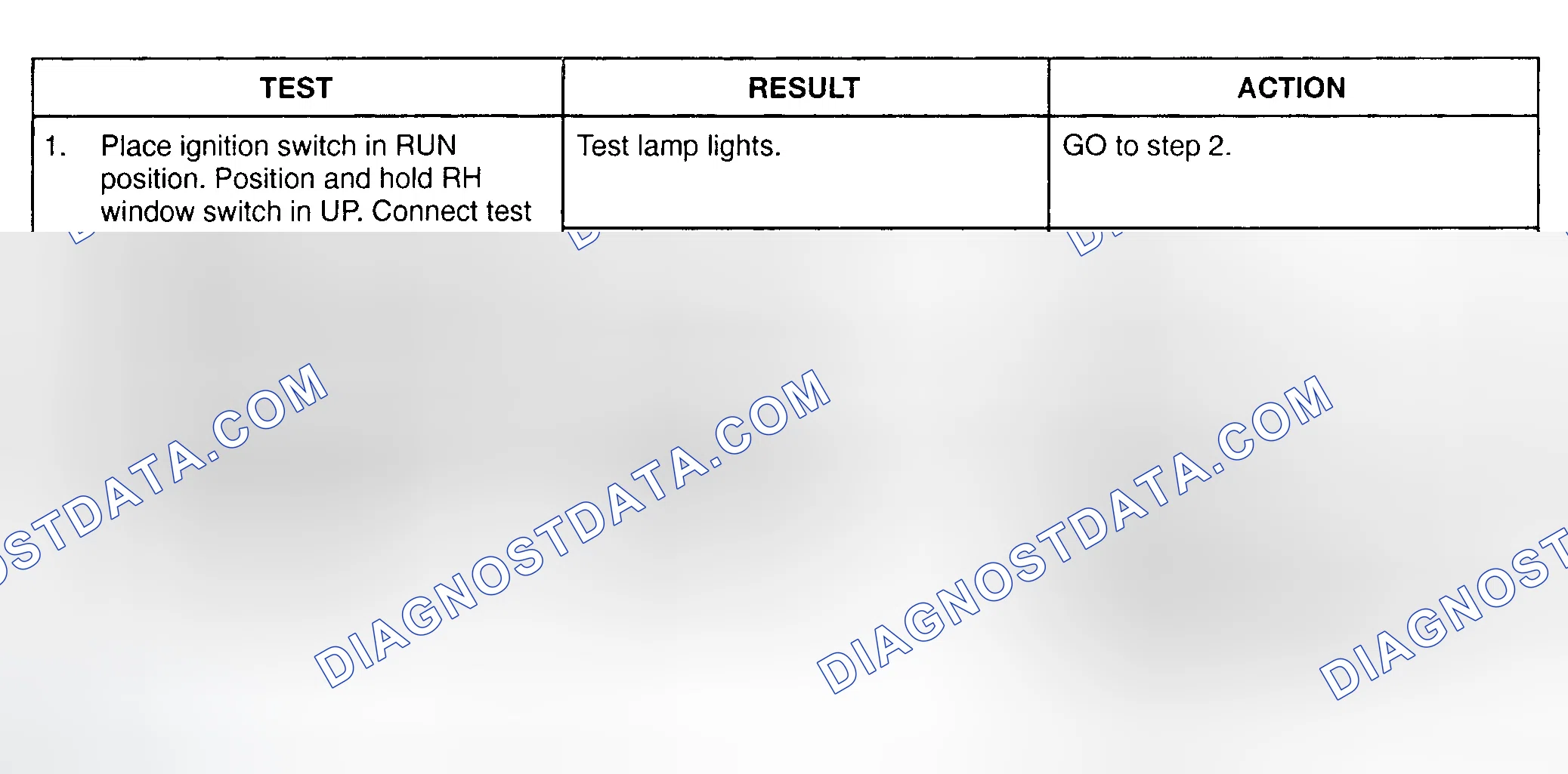 Scheme 22: TEST D: RIGHT POWER WINDOW DOES NOT OPERATE FROM EITHER SWITCH