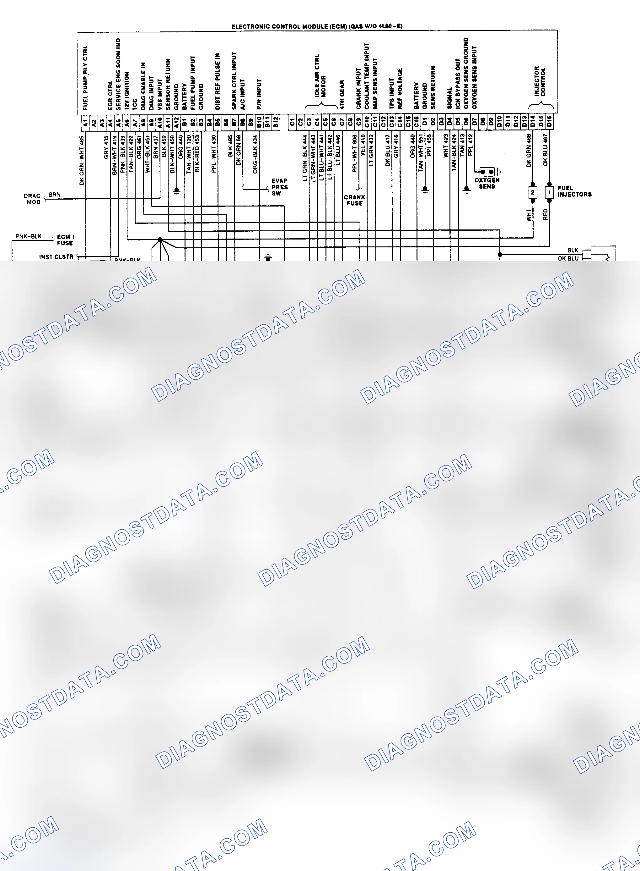 Scheme 19: Wiring Diagram ("R/V" Series 5.0/5.7L w/o 4L80-E Trans.)