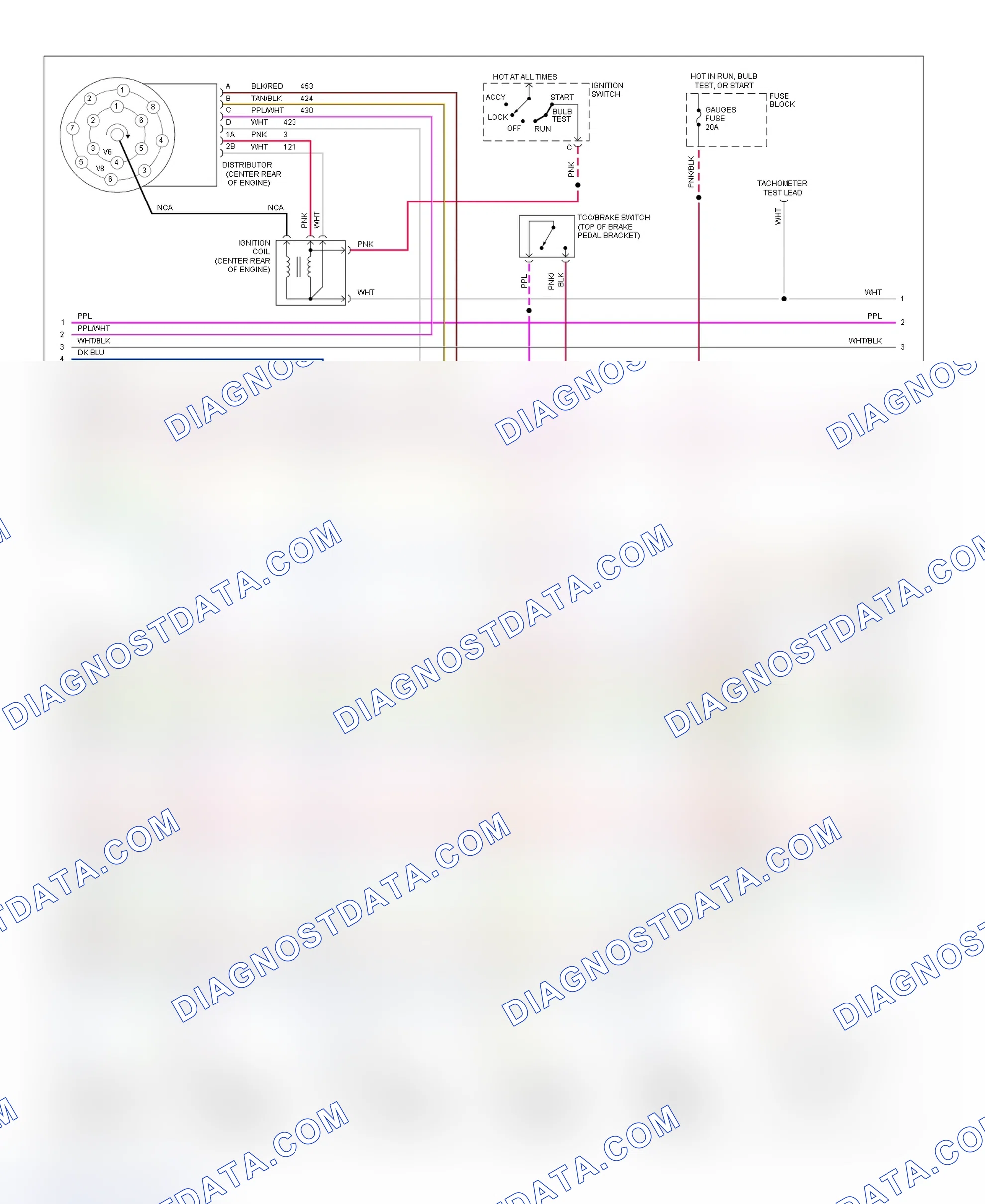Scheme 154: Schematic (Blazer, Pickup, Sierra, Suburban & Yukon - 4.3L, 5.0L & 5.7L With A/T - 2 Of 3)