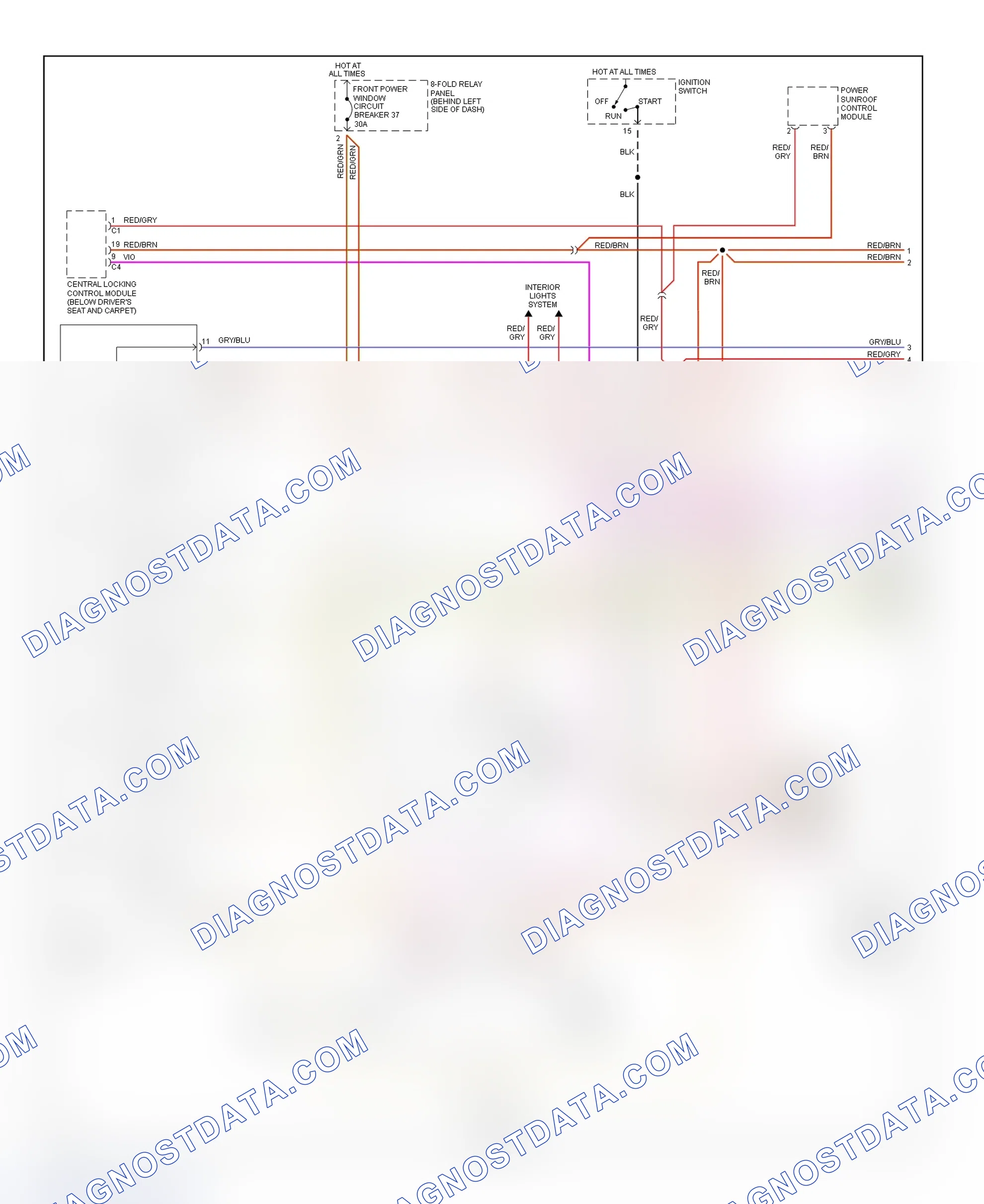 Scheme 10: Power Window System Wiring Diagram (A6 - 1 Of 2)