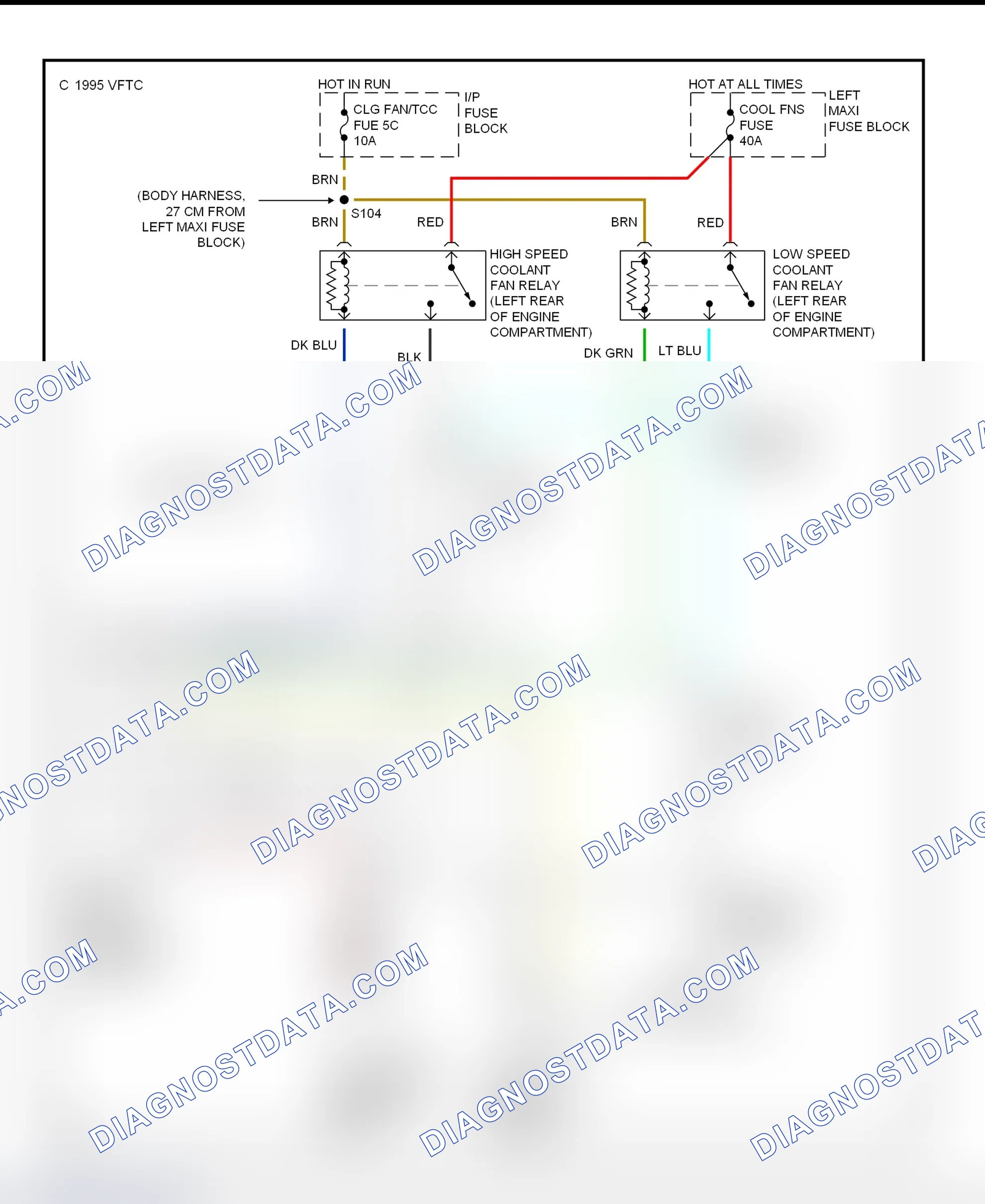 Scheme 7: Cooling Fan System Wiring Diagram (1998 Bonneville, Eight Eight, LeSabre, LSS & Regency)