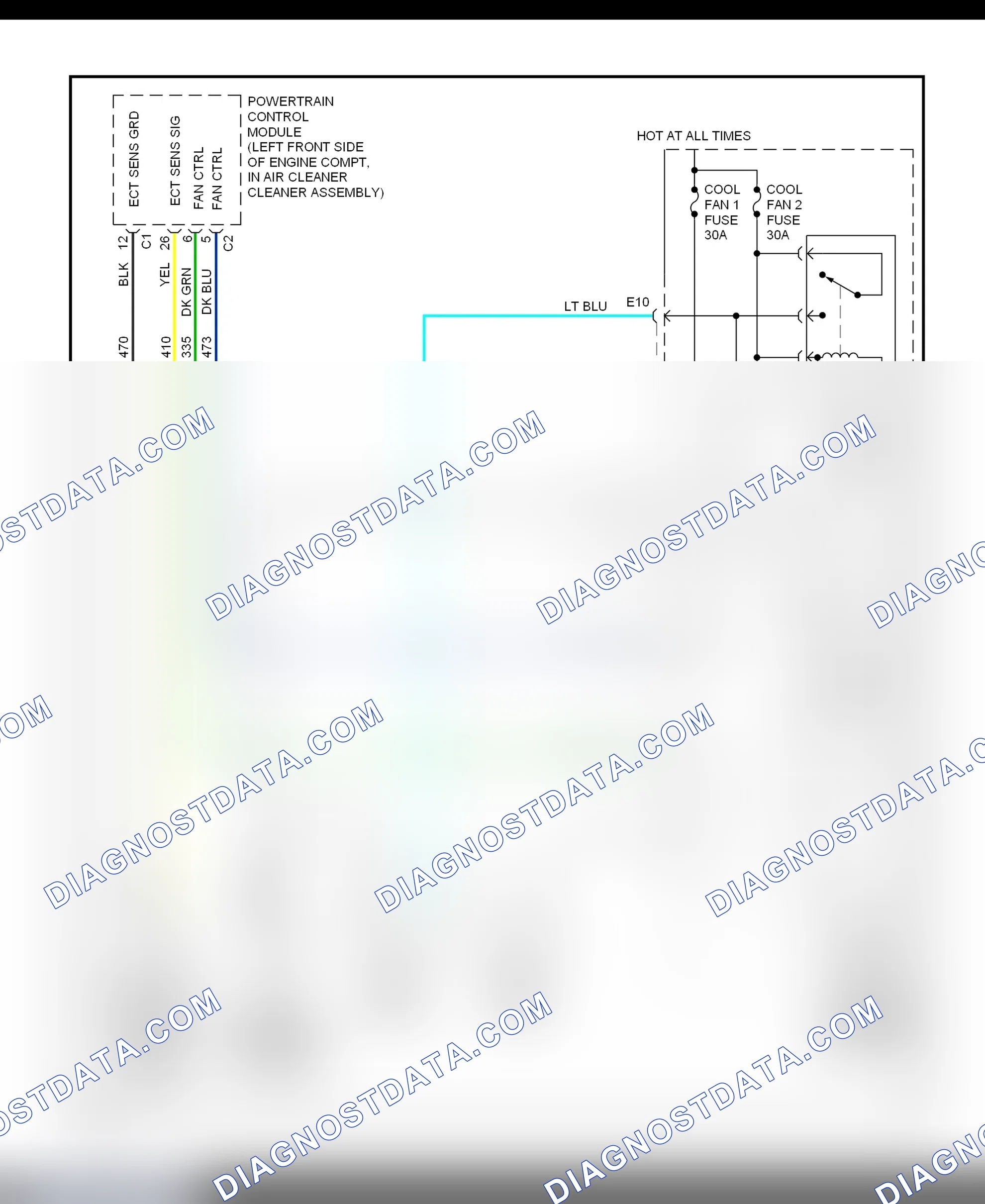 Scheme 2: Electric Cooling Fans Wiring Diagram (Bonneville & LeSabre)