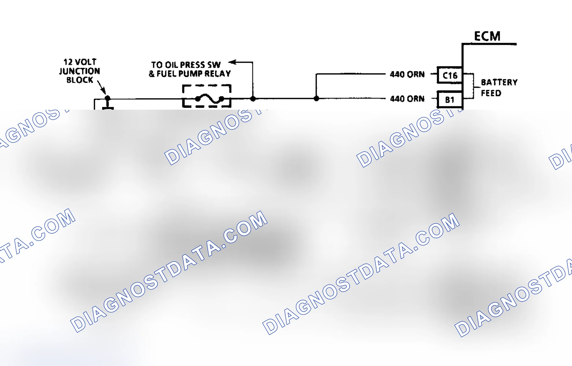 Scheme 12: Fuel Injection Diagnostic Circuit Schematic (Except 4.3L Turbo & Models With 4L80-E Transmission)