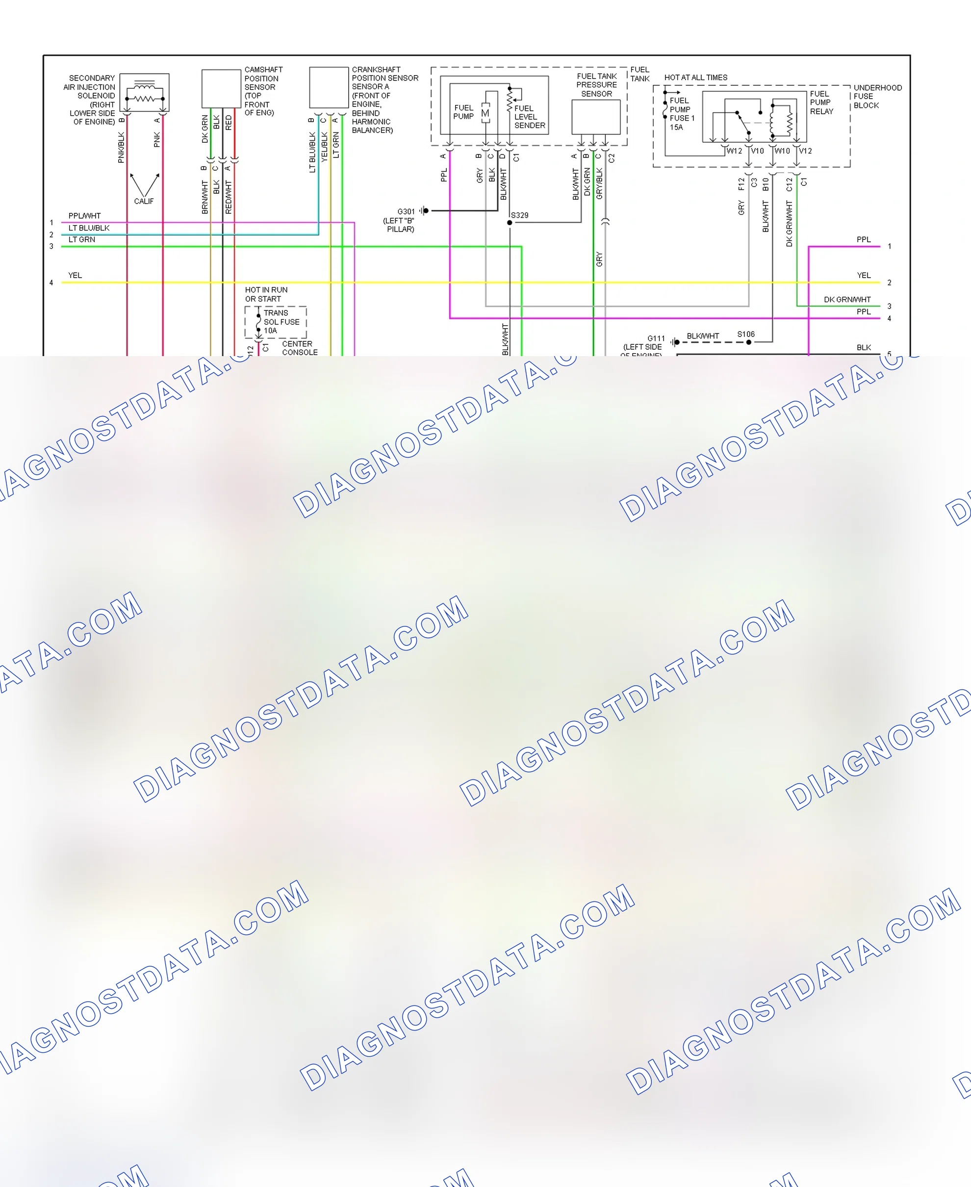 Scheme 75: PCM Wiring Diagram (Aztek & Rendezvous - 3.4L - 2 Of 4)