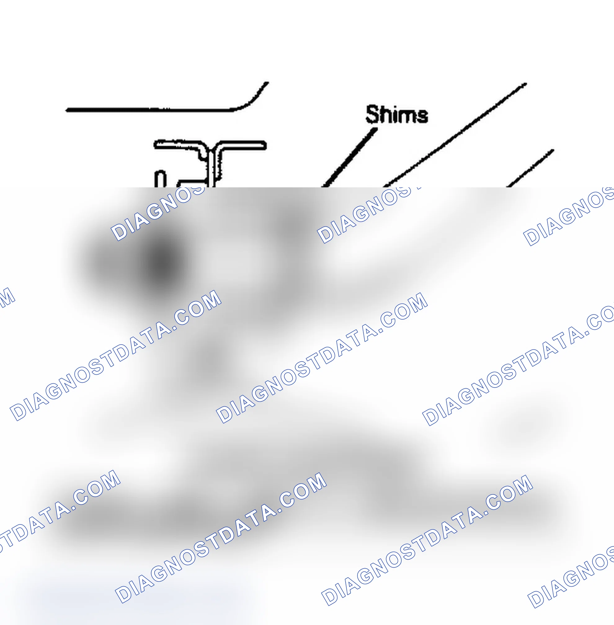 Scheme 4: Caster adjustment. Change caster angle by adding/subtracting shims where shown.