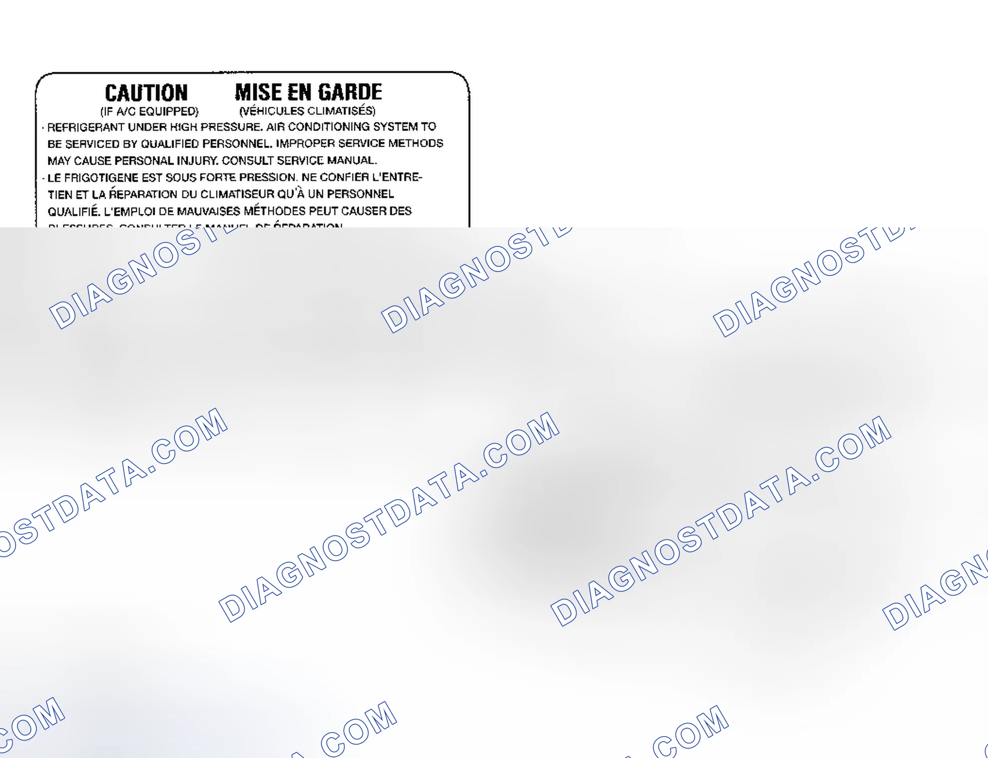 Scheme 22: Underhood A/C Specification Labels