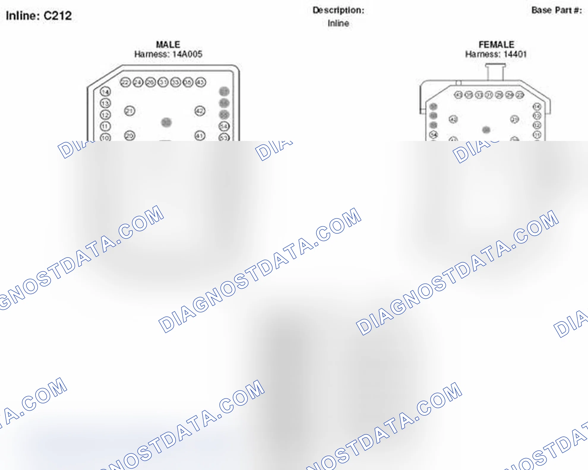 Scheme 62: Inline (1 Of 2) Connector End View (C212) (1 Of 2)