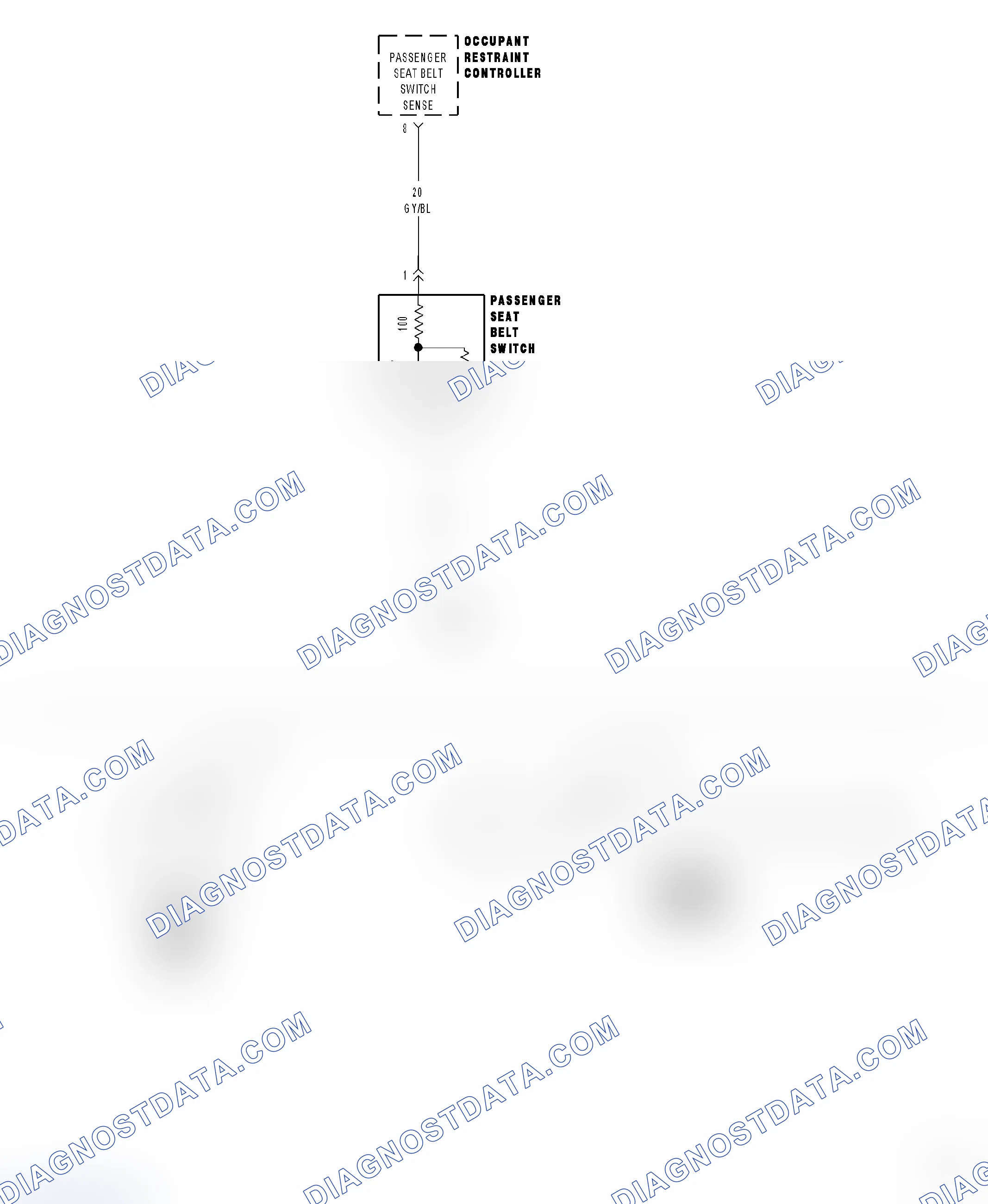 Scheme 131: PASSENGER SEAT BELT SWITCH CIRCUIT