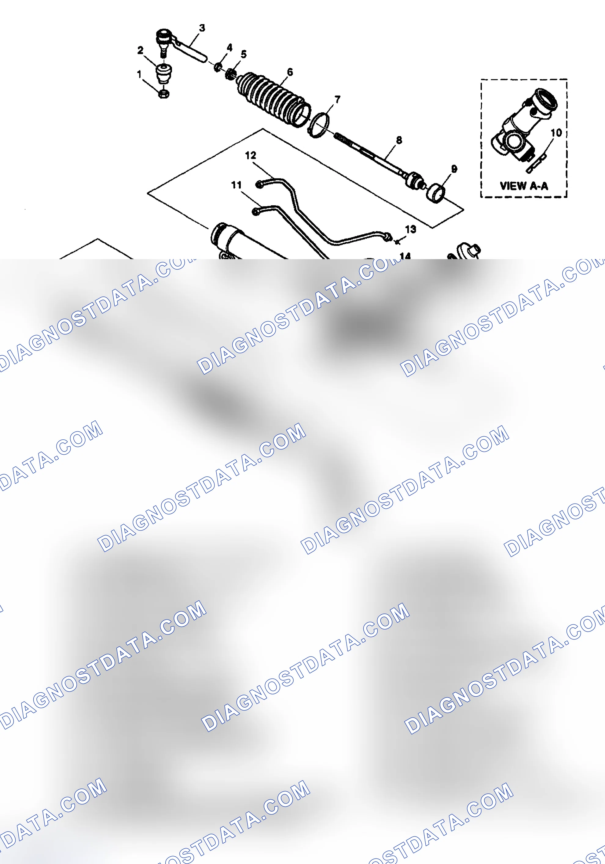 Scheme 3: POWER STEERING GEAR DISASSEMBLED VIEW (RACK & PINION)