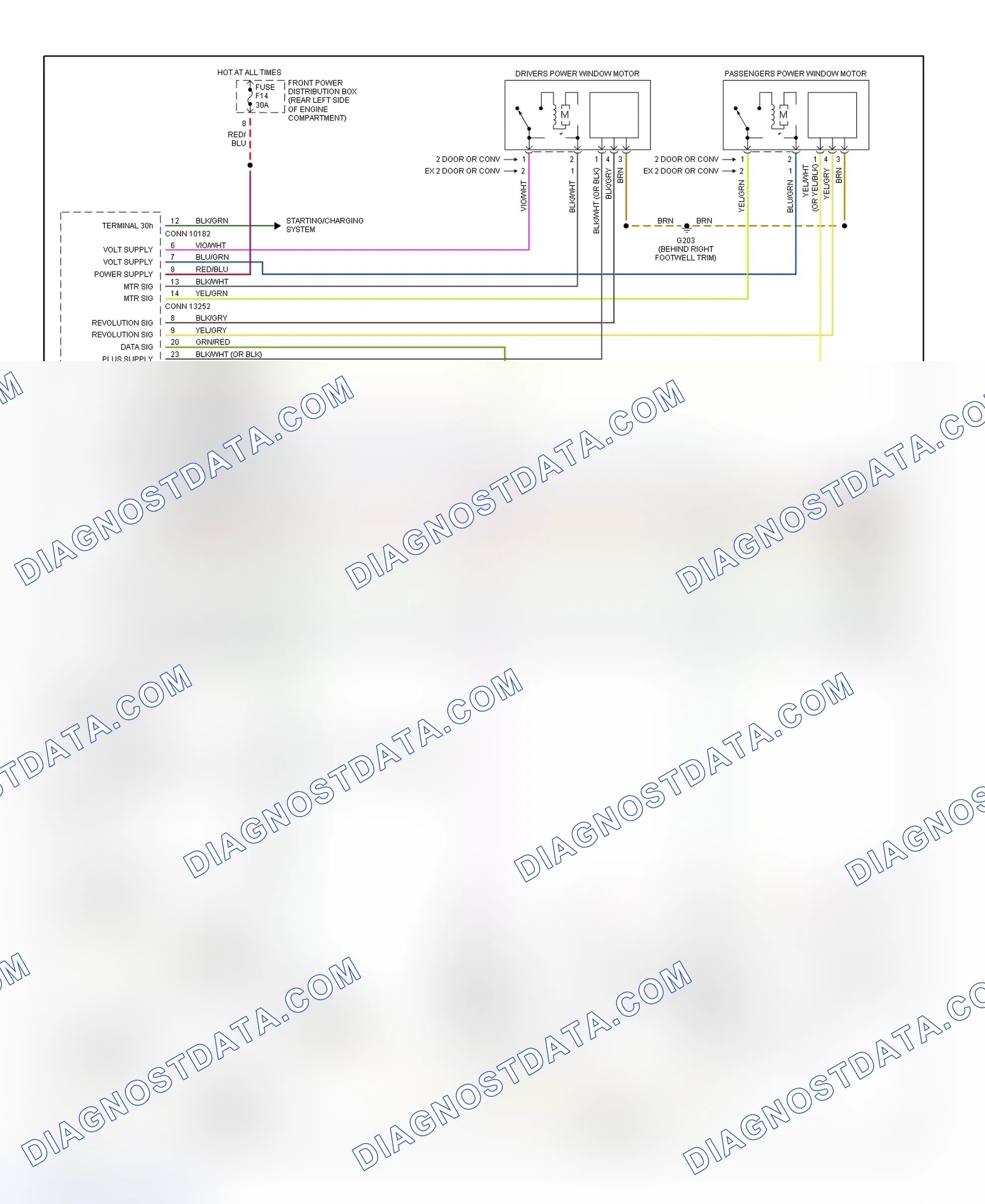 Scheme 6: Power Window Wiring Diagram (1997 318i, 318is, 328i, 328is & M3 - 1 Of 2)