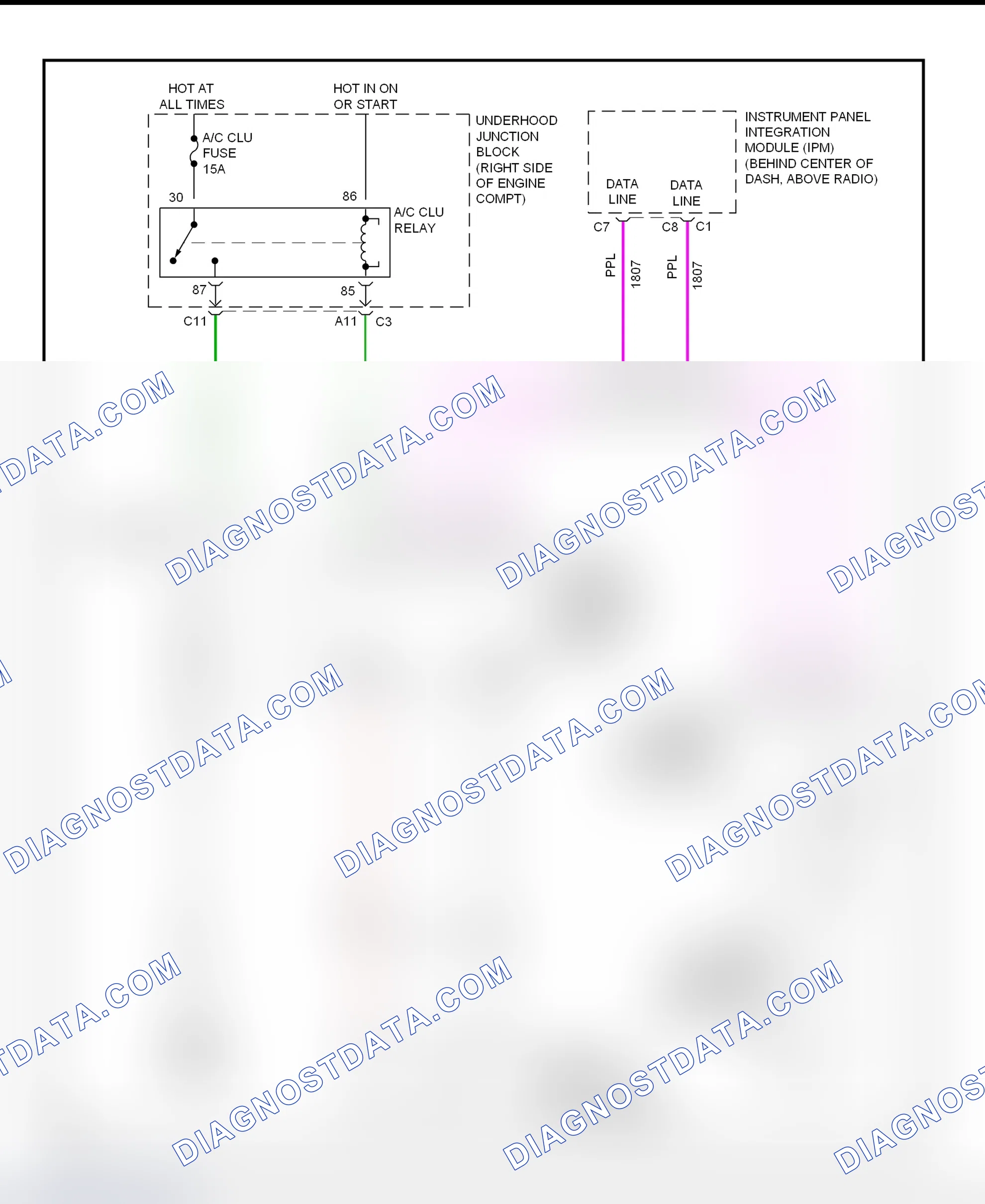 Scheme 70: A/C Compressor Clutch Control Circuit Wiring Diagram (2000-01 Seville)