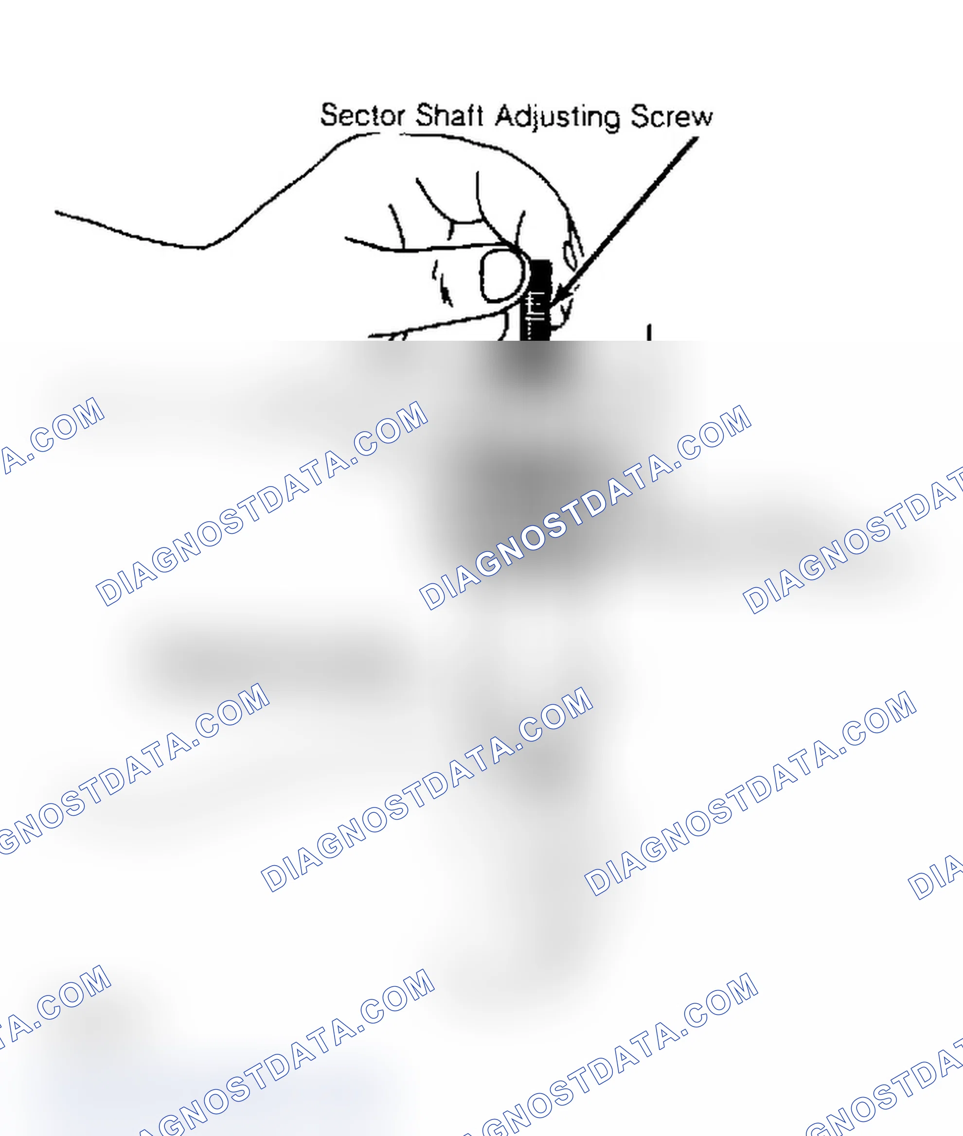 Scheme 3: Checking Sector Shaft "T" Slot Clearance. Clearance may be adjusted by replacing shims.