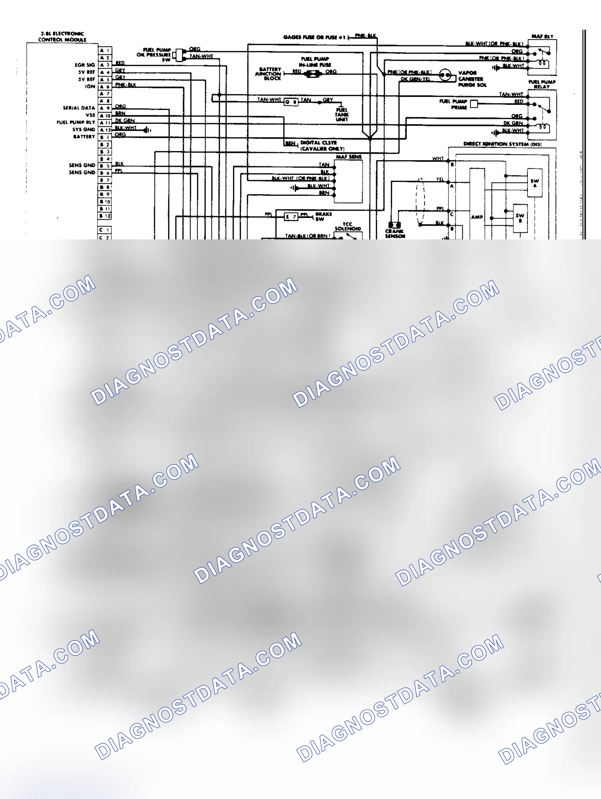 Scheme 440: PFI Wiring Diagram (2.8L Cavalier & Firenza)
