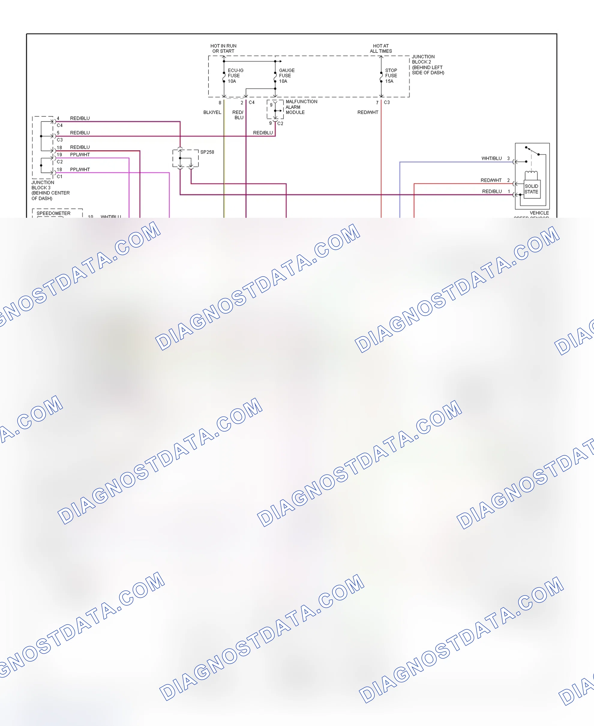 Fig. 4: Cruise Control System Wiring Diagram (Prizm)