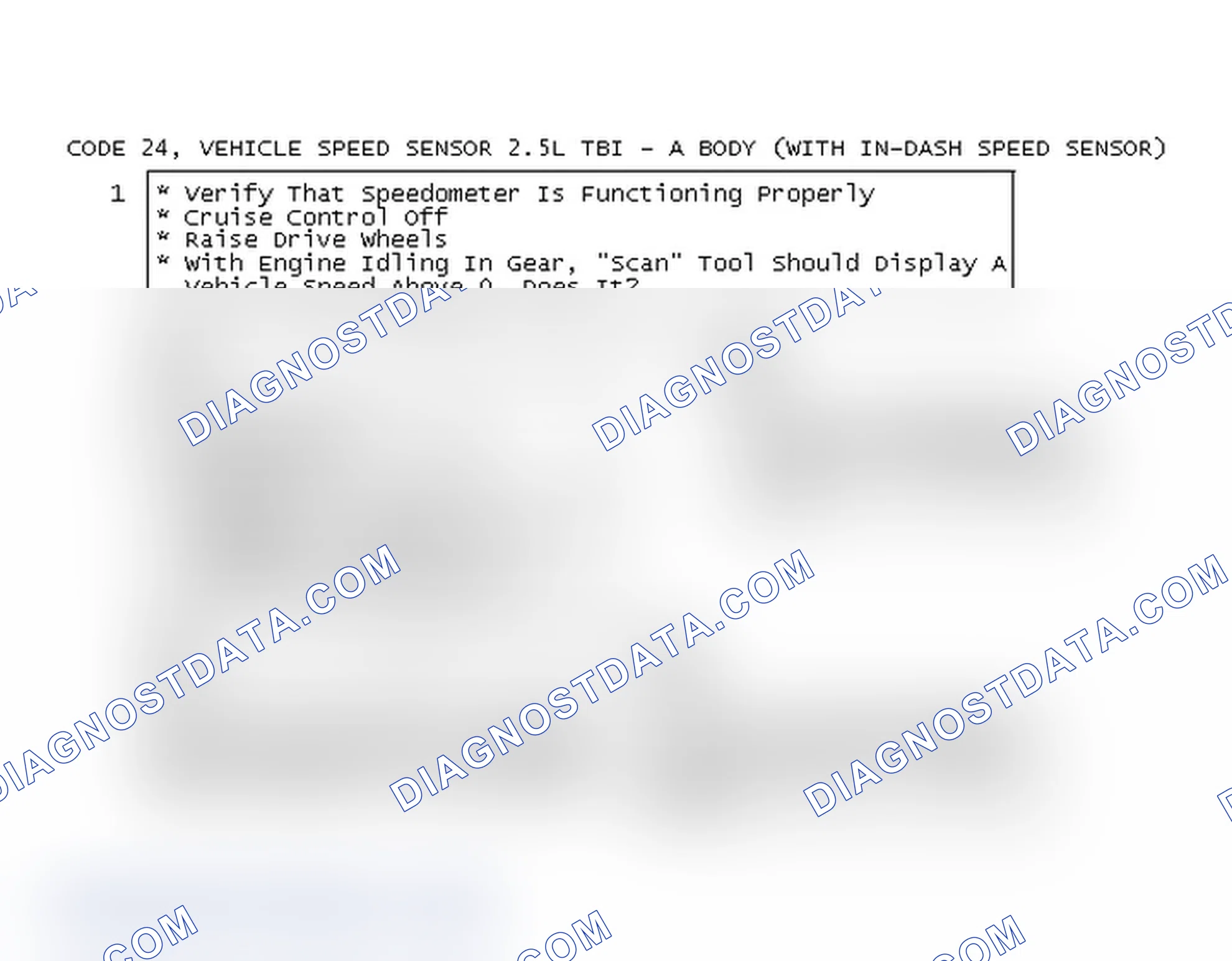 Scheme 113: Code 24, Vehicle Speed Sensor 2.5L TBI - A Body (With In-Dash Speed Sensor)