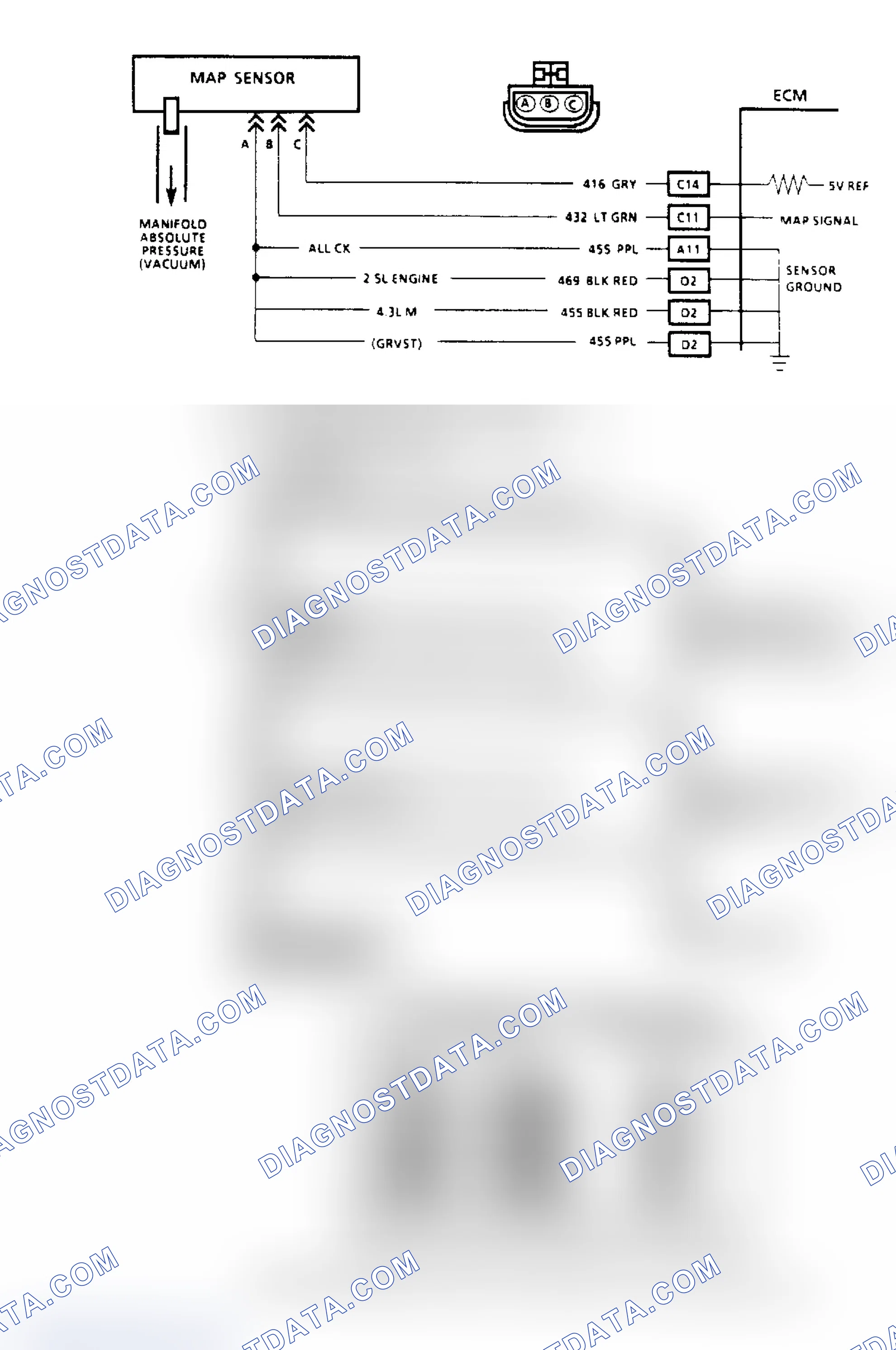Scheme 133: Code 33 - MAP Sensor (Signal Voltage High) ("SCAN" Diagnostics)