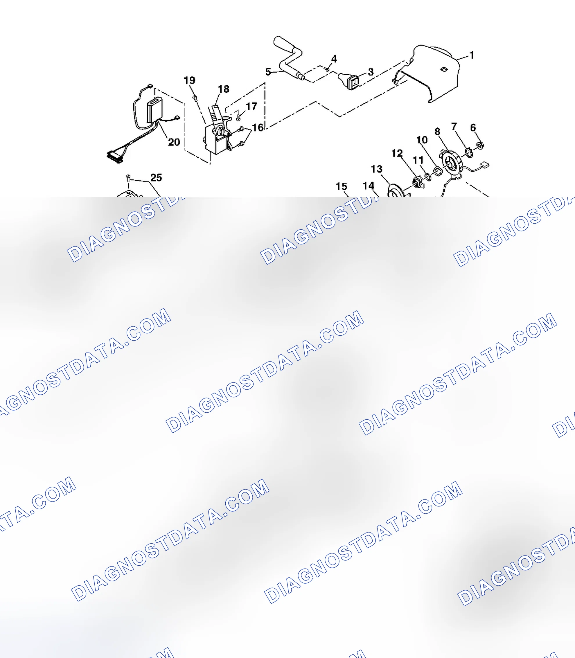 Scheme 3: Steering Column Disassembled View (Column Shift Standard)
