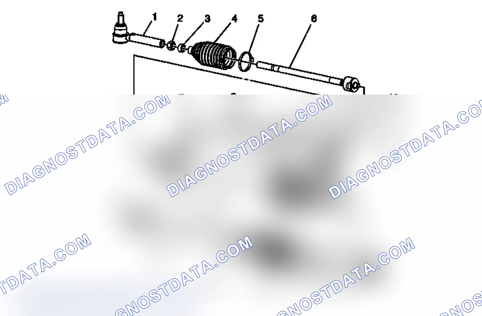 Scheme 2: Power Steering Gear Disassembled View (Rack and Pinion)