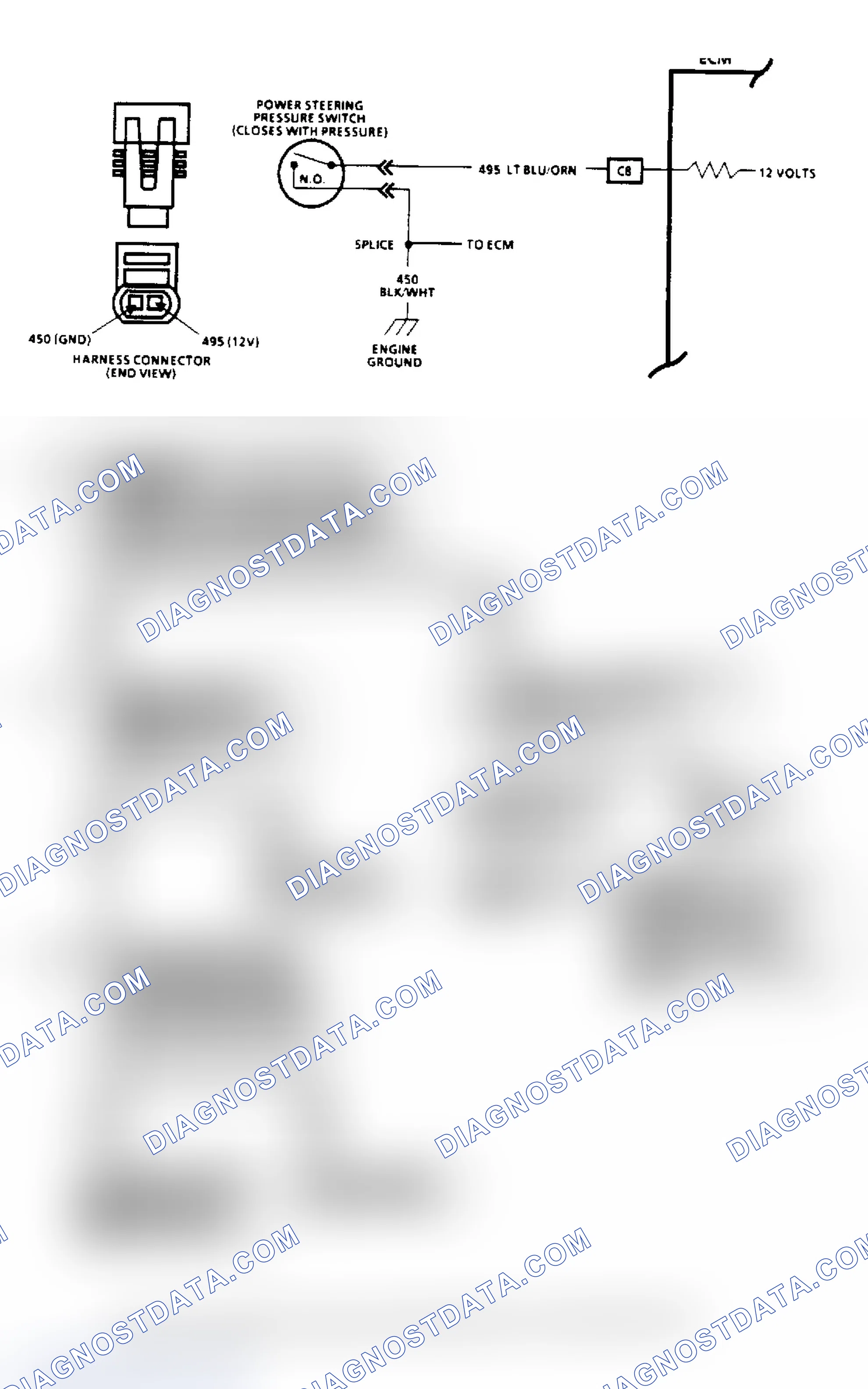 Scheme 90: Power Steering Pressure Switch (2.5L) - Flow Chart & Schematic
