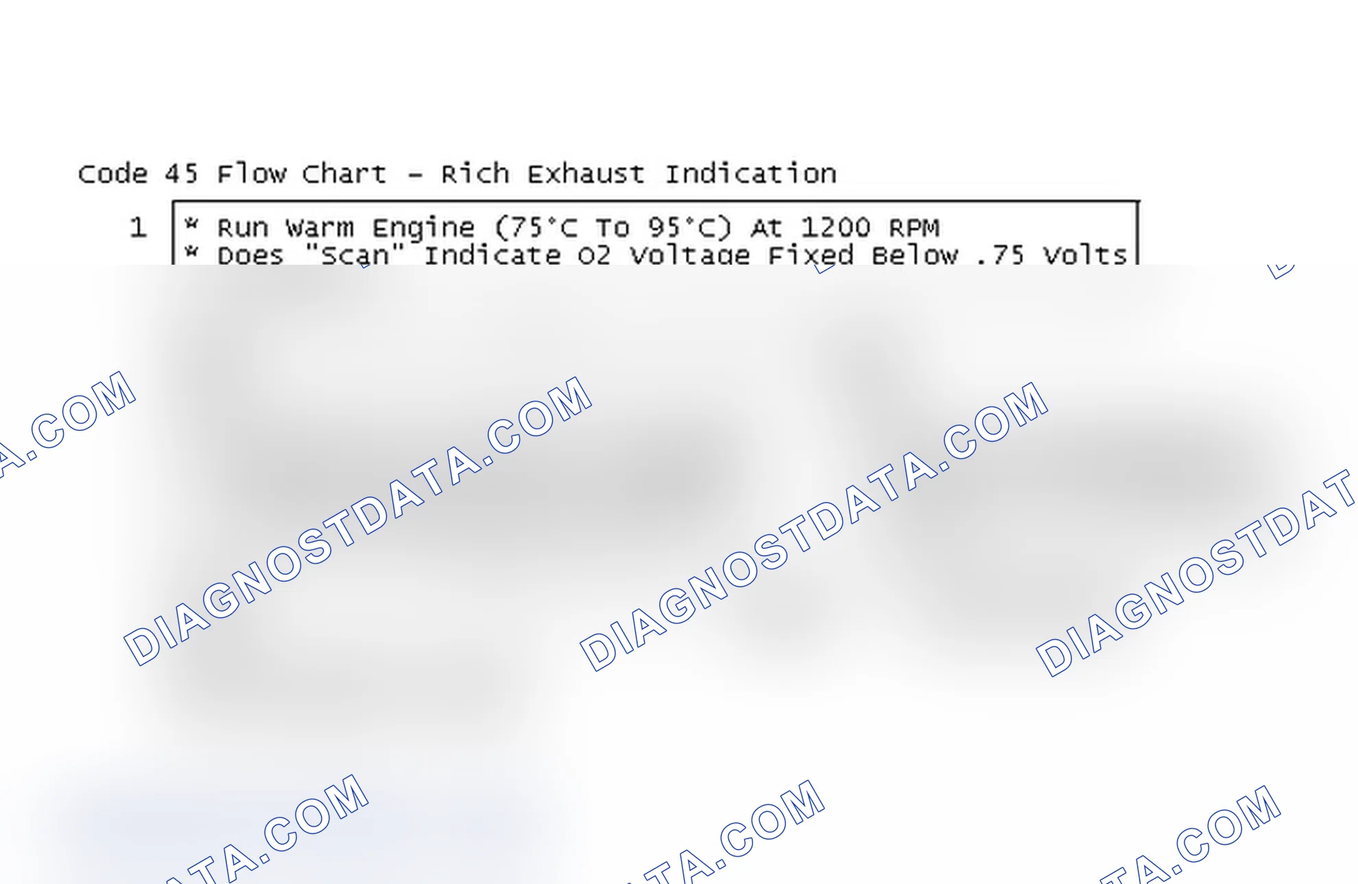 Scheme 203: Code 45 Flow Chart - Rich Exhaust Indication
