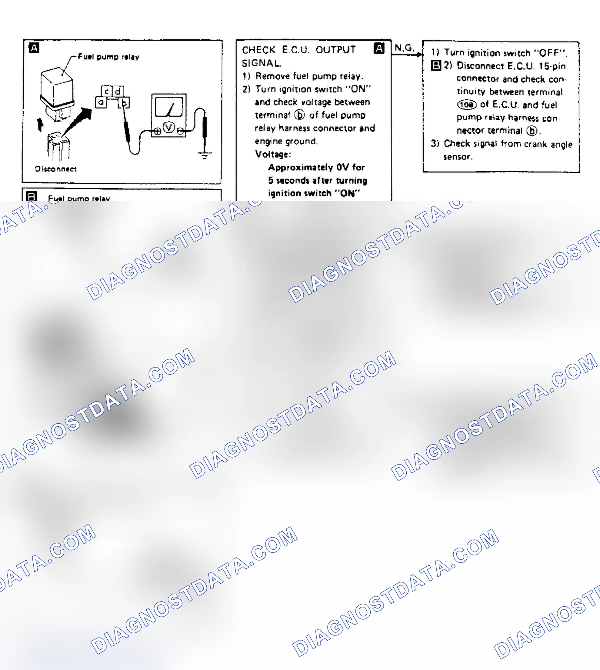 Scheme 64: Pulsar NX XE Fuel Pump Relay (Non Self-Diag Item) Test DD