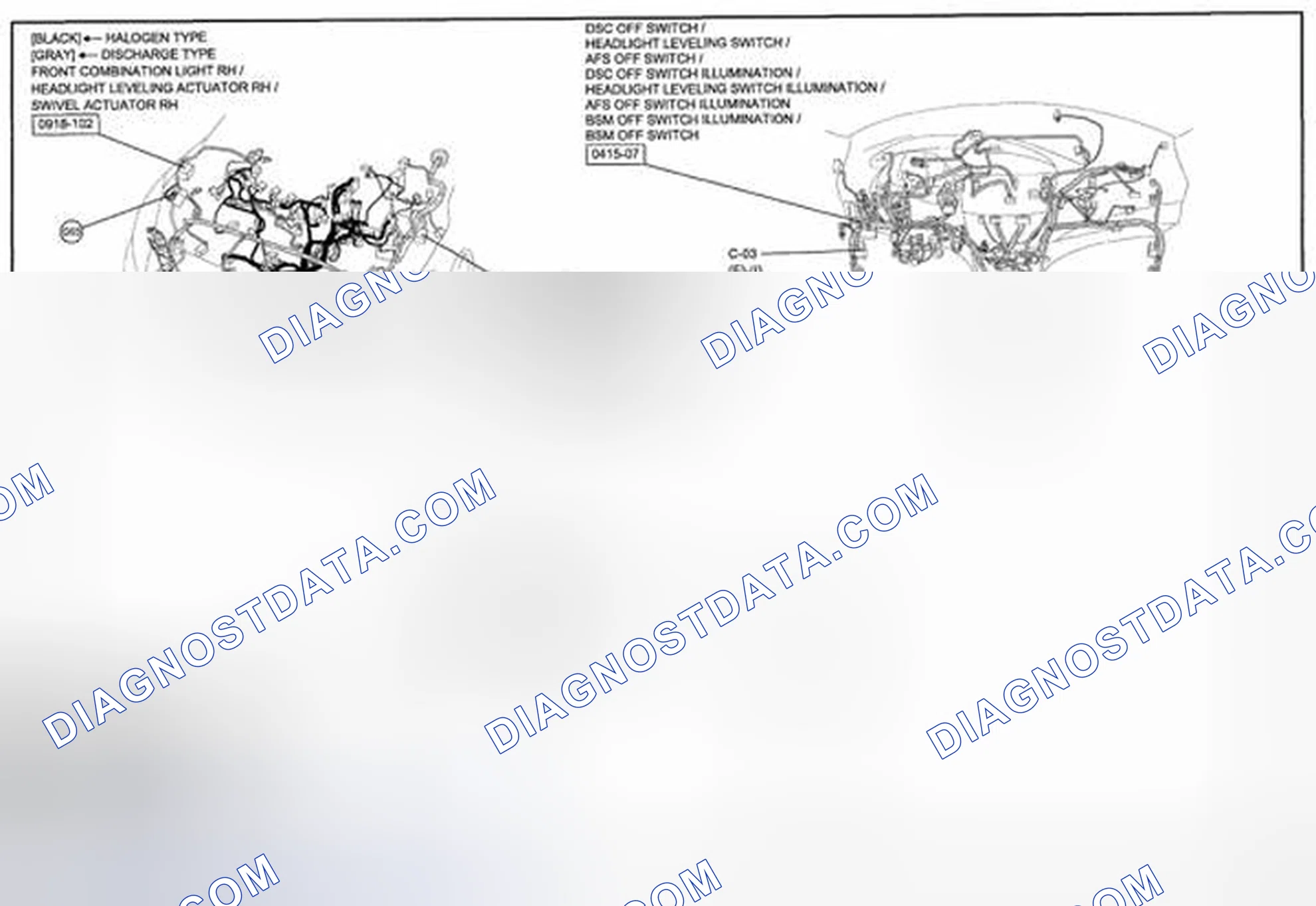 Scheme 319: Headlight Manual Leveling System Wiring Diagram - 0918-10 (2 Of 2)