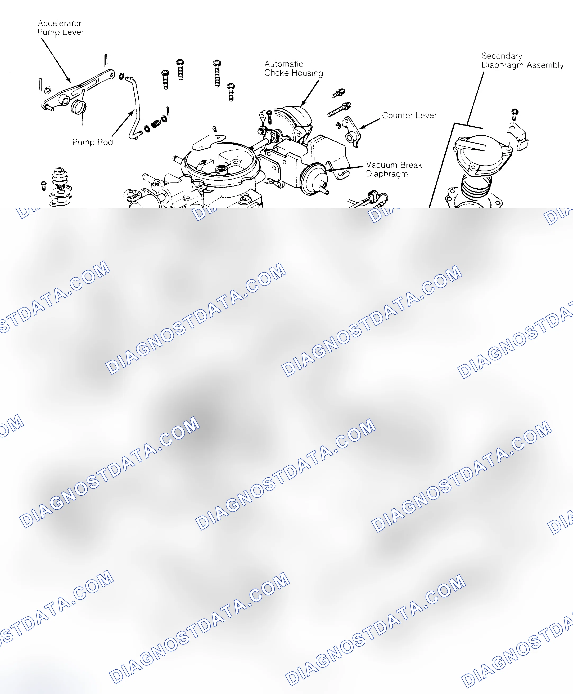 Scheme 46: Exploded View of Hitachi DCH, DCR & DFP Carburetor