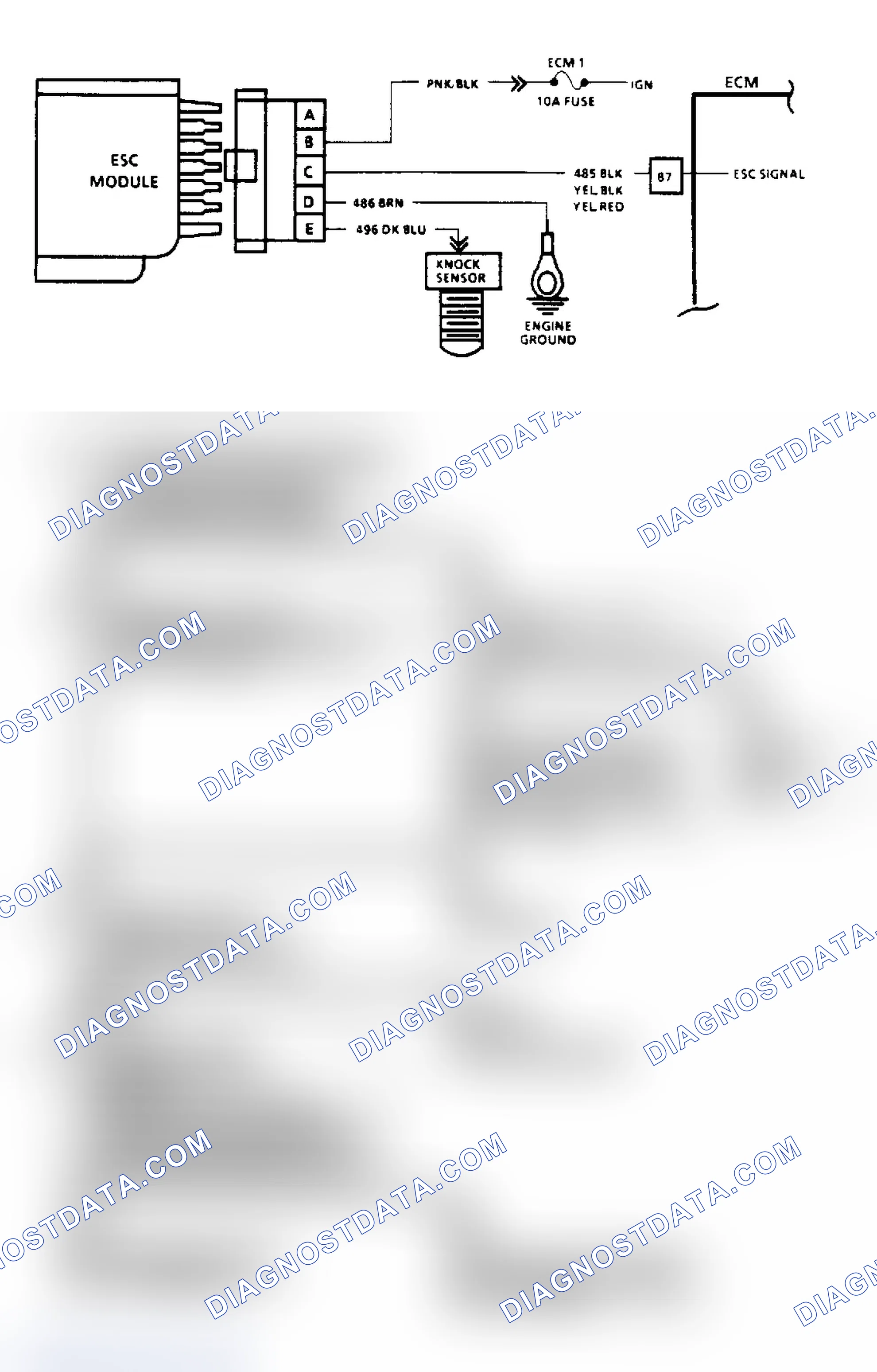 Scheme 133: Electronic Spark Control Check (Except 2.5L & 7.4L Engines) - Flow Chart & Schematic