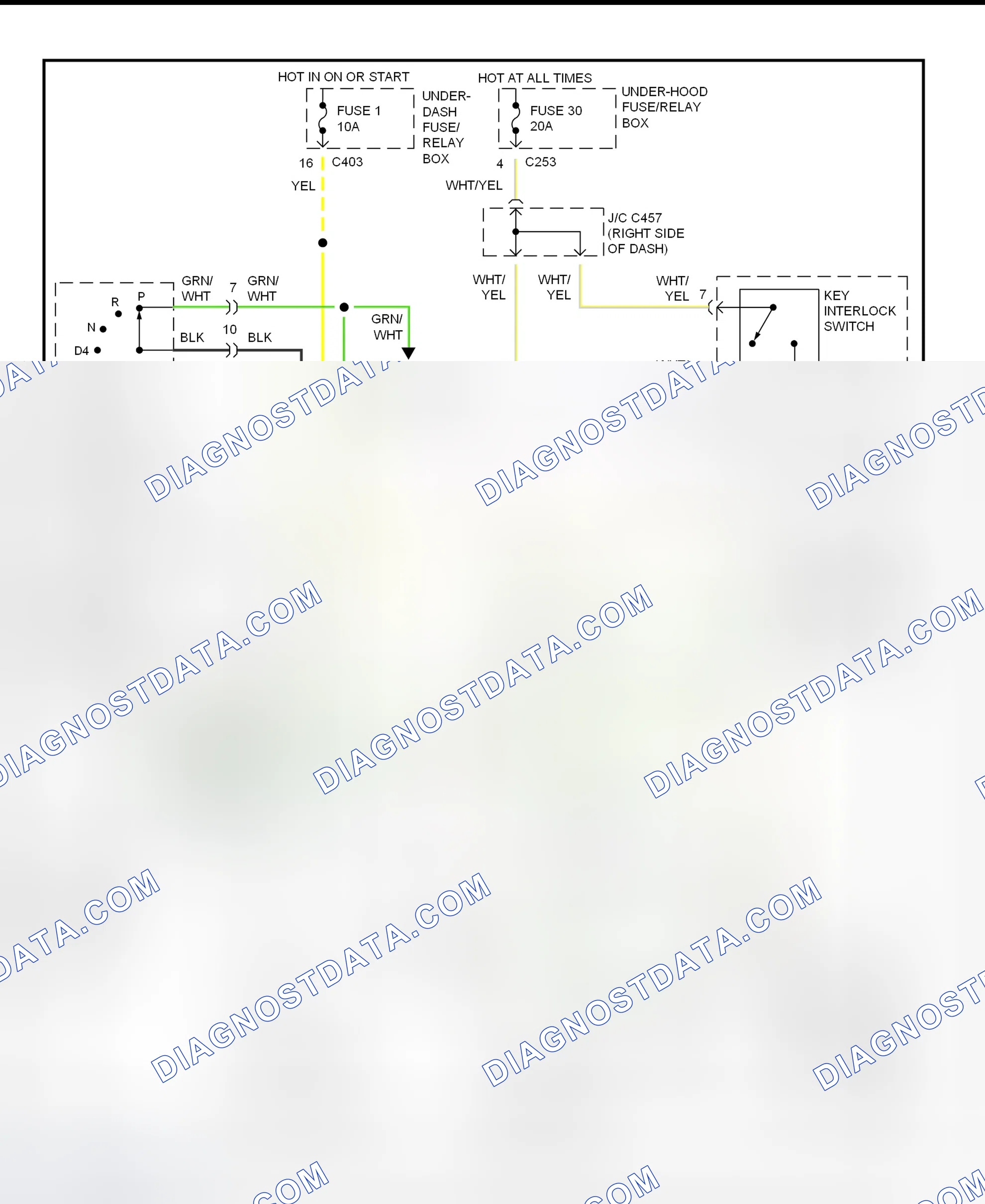 Scheme 40: Shift & Key Interlock System Wiring Schematic (1997 Acura 3.0CL)