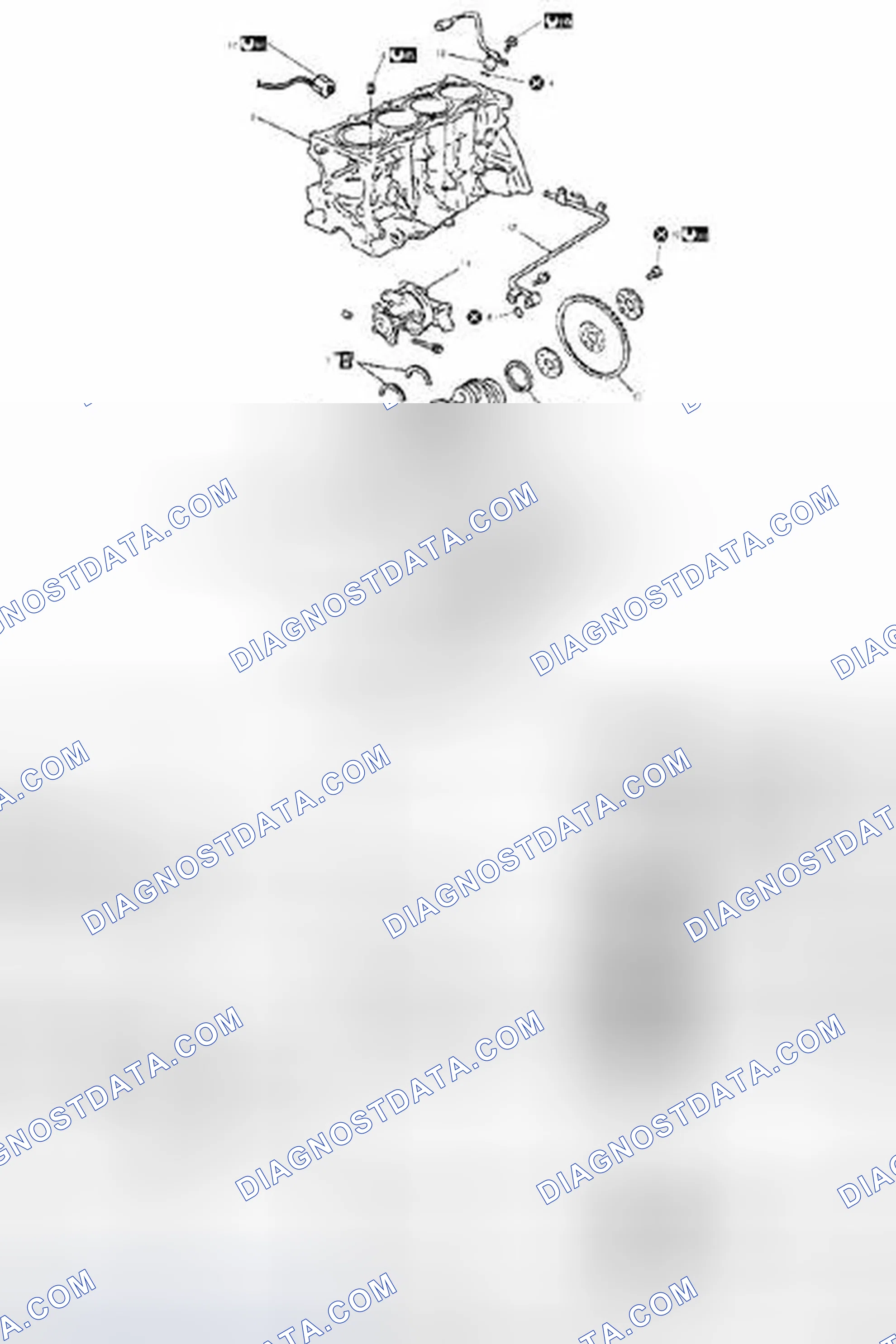 Scheme 7: Main Bearings, Crankshaft and Cylinder Block Components
