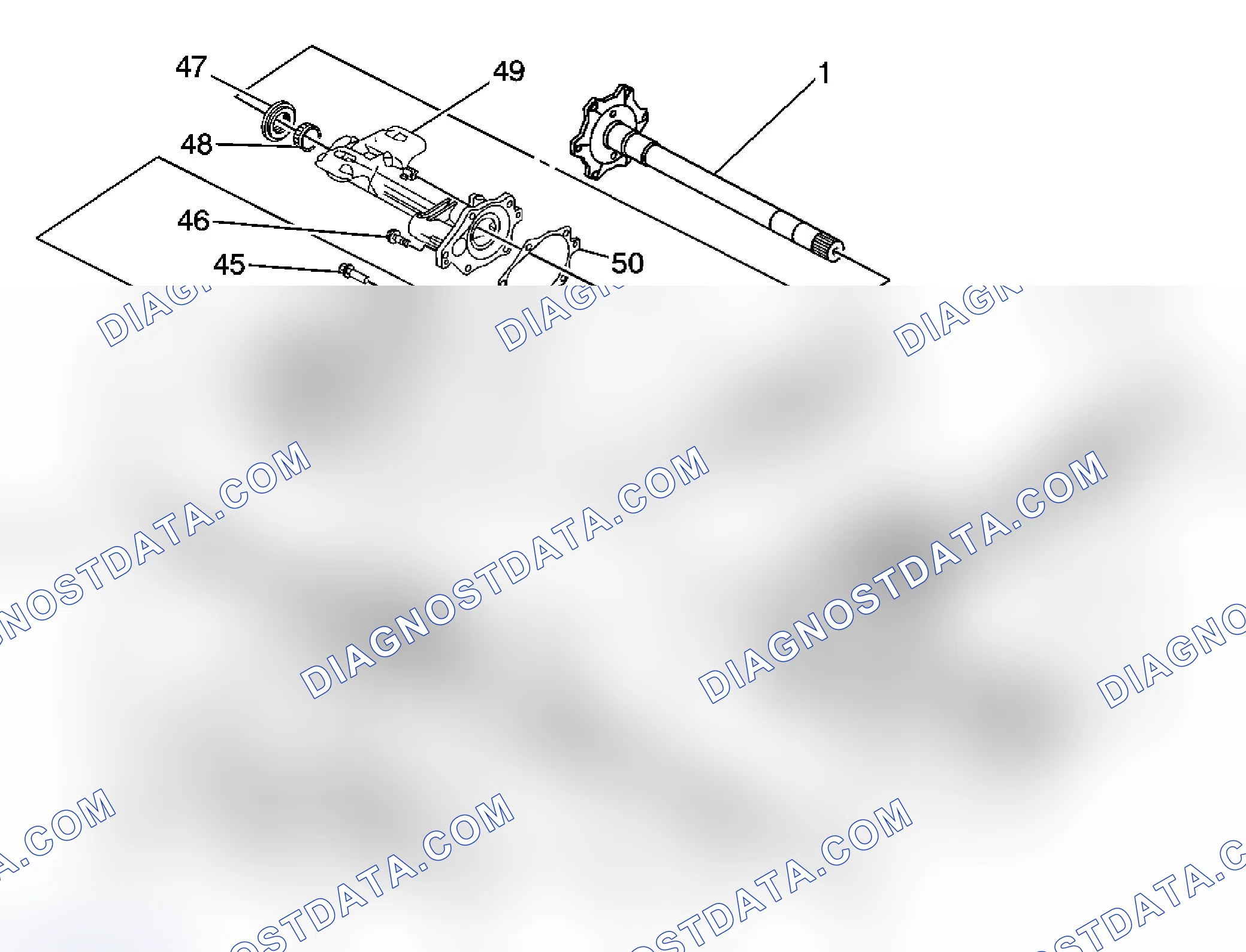 Scheme 50: Front Drive Axle Disassembled Views (8.25 Inch (AWD))