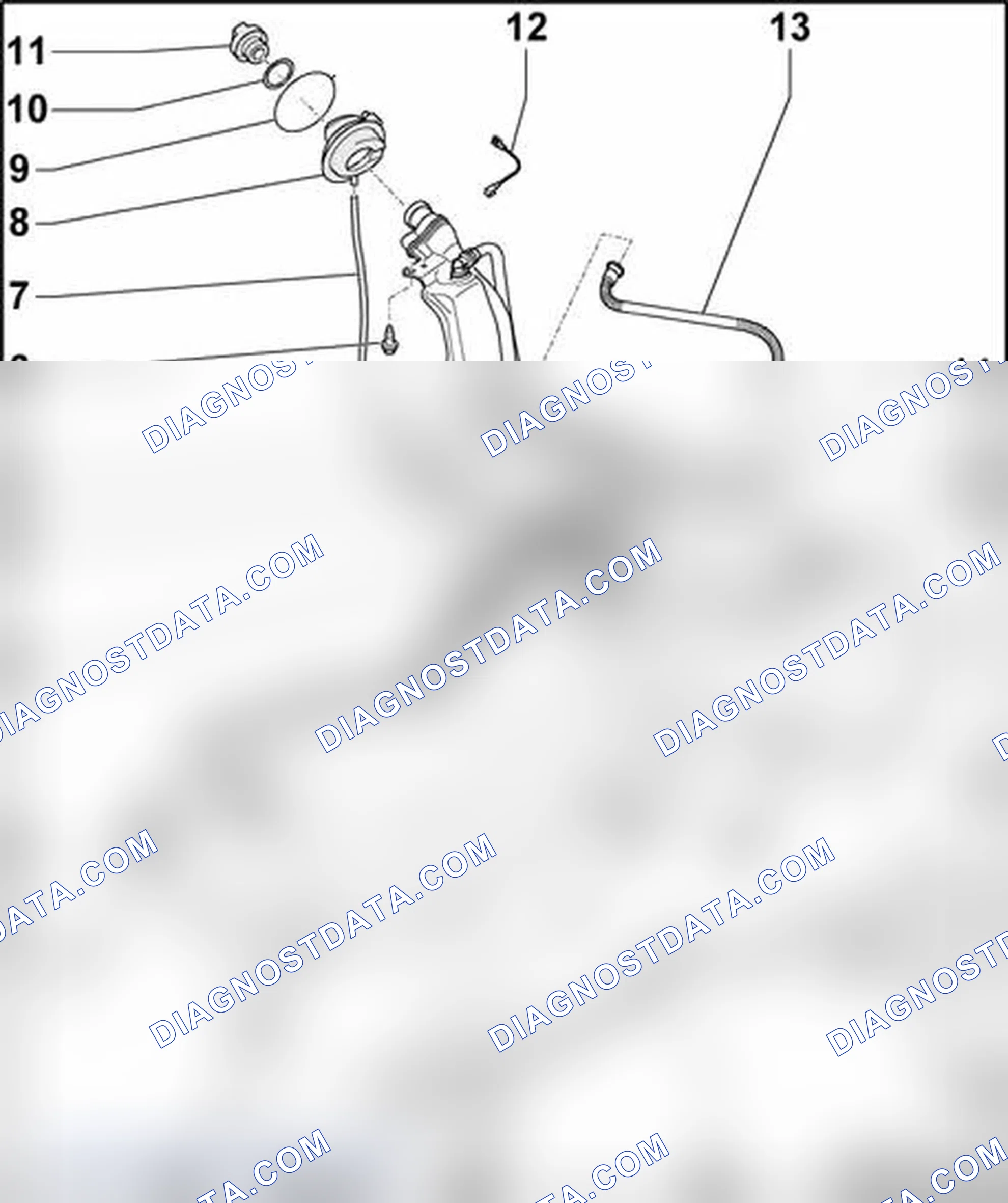 Scheme 48: Fuel tank with attachments, assembly overview